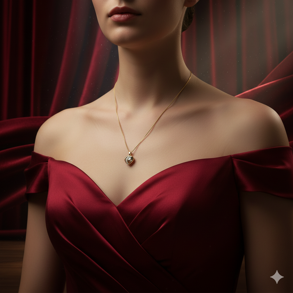 Damen Kette Herz  / Cuore d'Oro / 333er Gold / Feminines Gold