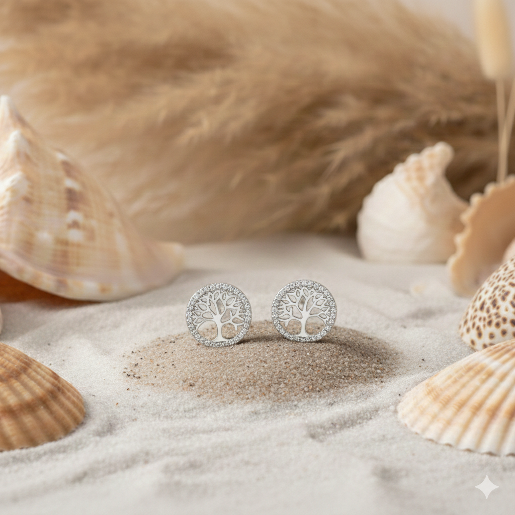 Damen Schmuck-Set Lebensbaum / Cerchio della Vita / 925er Silber / Zirkonia / Elegant und feminin