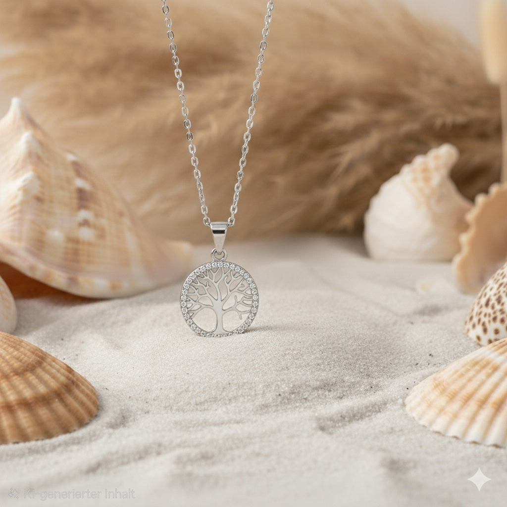 Damen Schmuck-Set Lebensbaum / Cerchio della Vita / 925er Silber / Zirkonia / Elegant und feminin