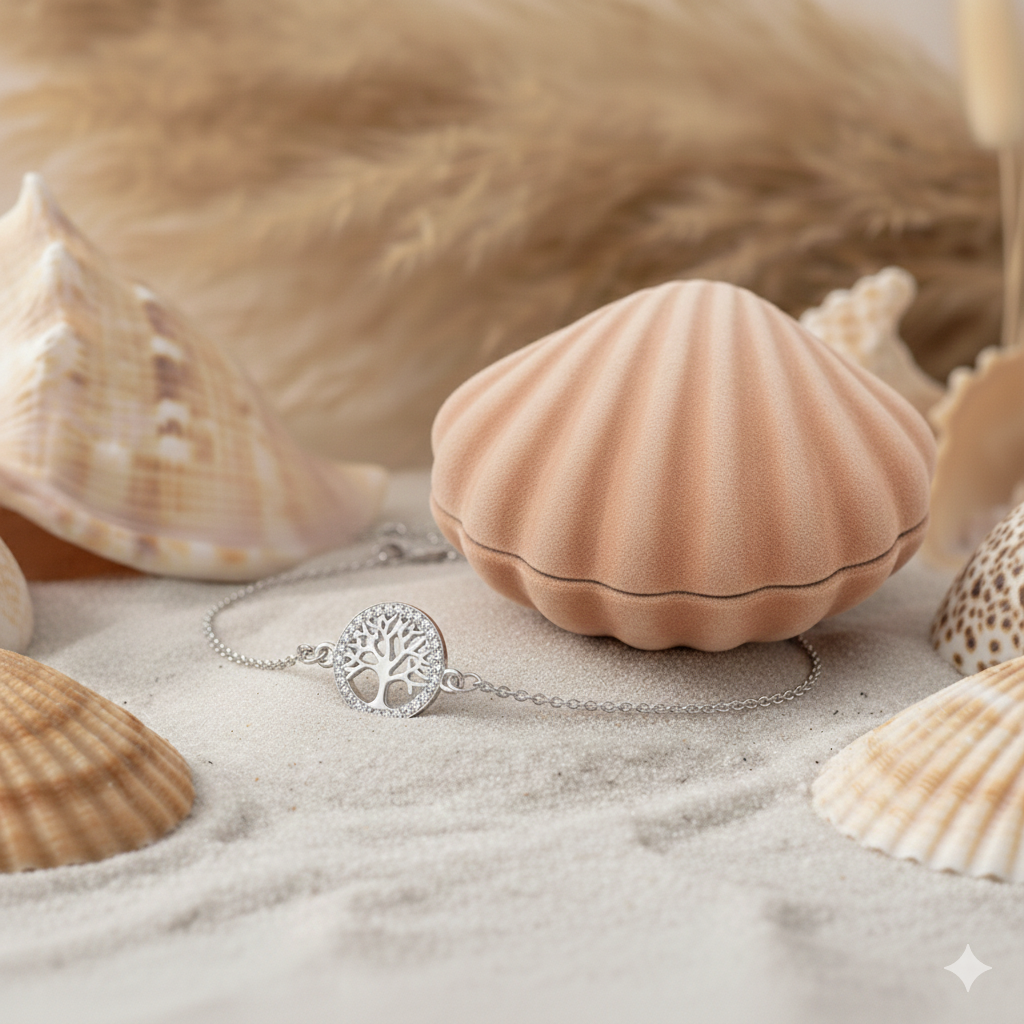 Damen Schmuck-Set Lebensbaum / Cerchio della Vita / 925er Silber / Zirkonia / Elegant und feminin