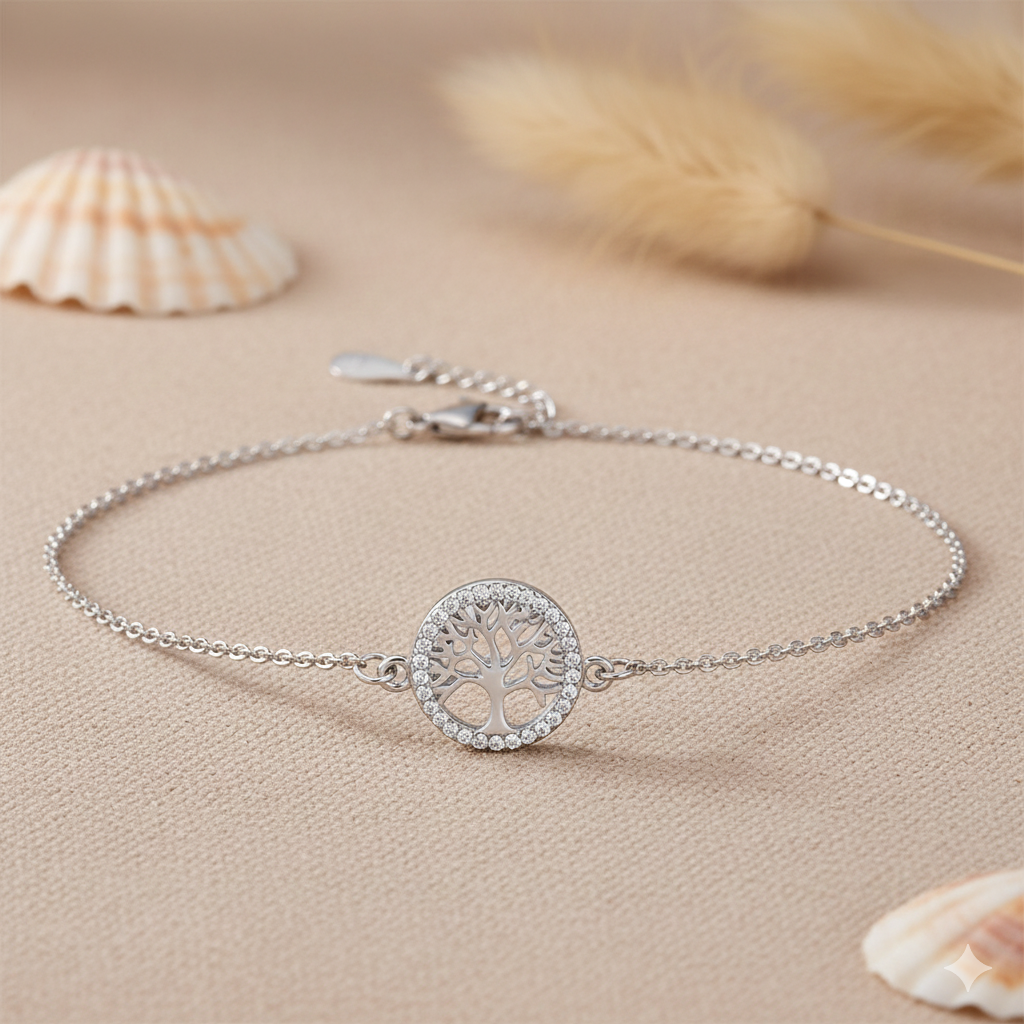 Damen Schmuck-Set Lebensbaum / Cerchio della Vita / 925er Silber / Zirkonia / Elegant und feminin