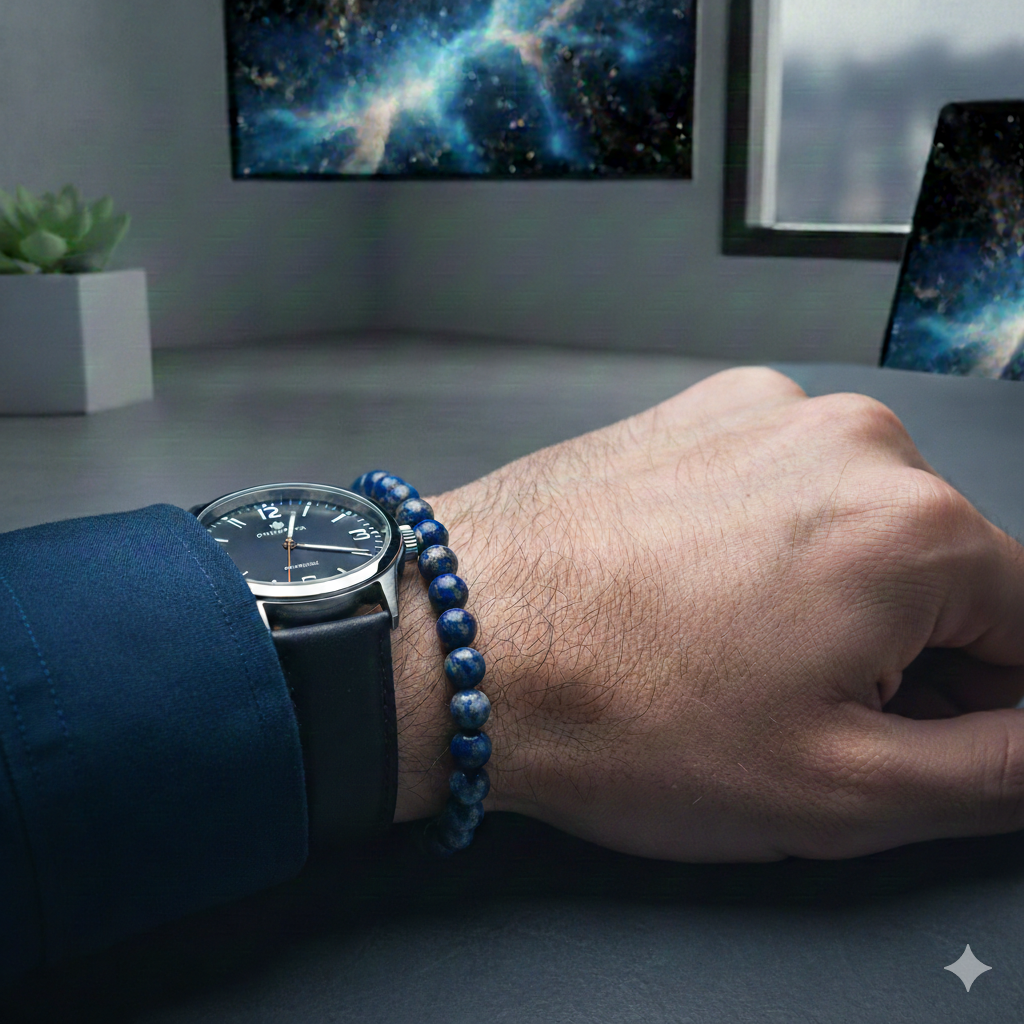 Herren Armband / Blu Profondo / Lapislazuli / Edelstein / Ruhig - zeitlos