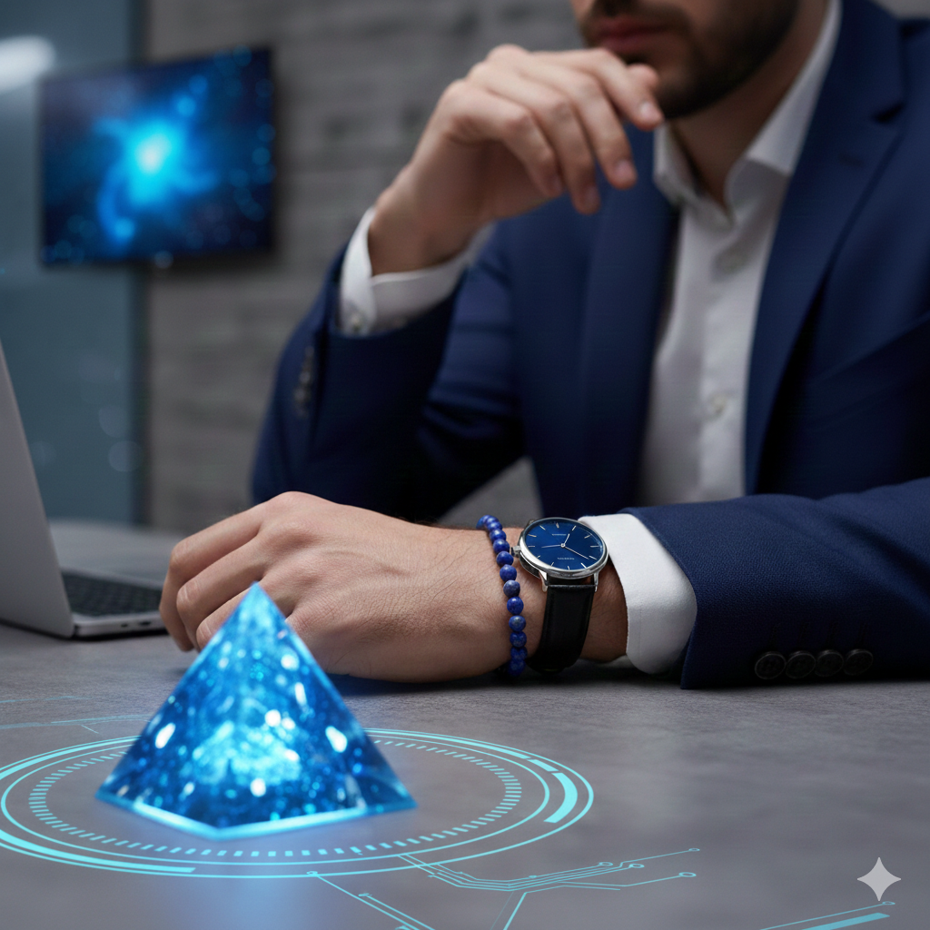 Herren Armband / Blu Profondo / Lapislazuli / Edelstein / Ruhig - zeitlos