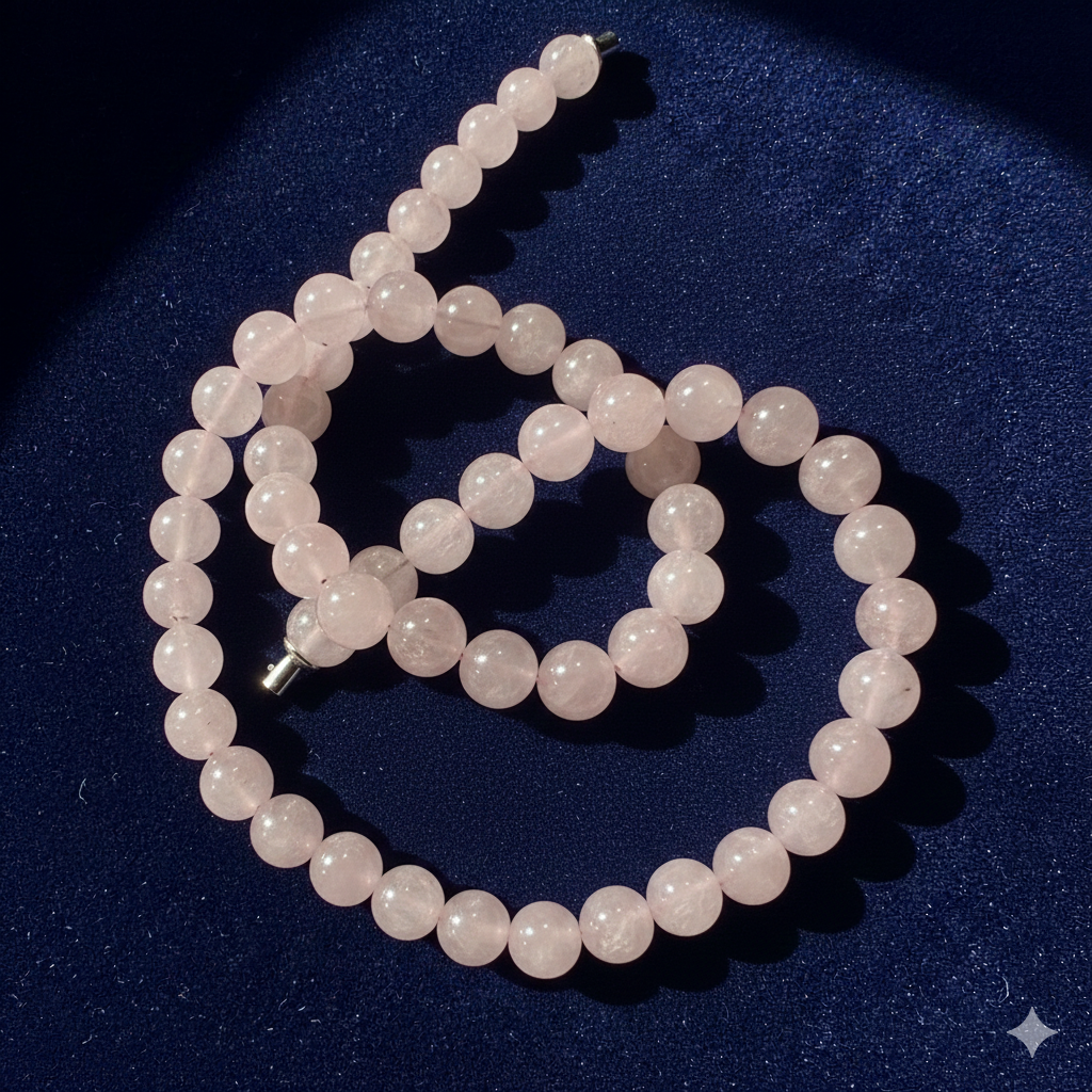 Damen Collier /  / 925er Silber / Rosenquarz / Klar + feminin