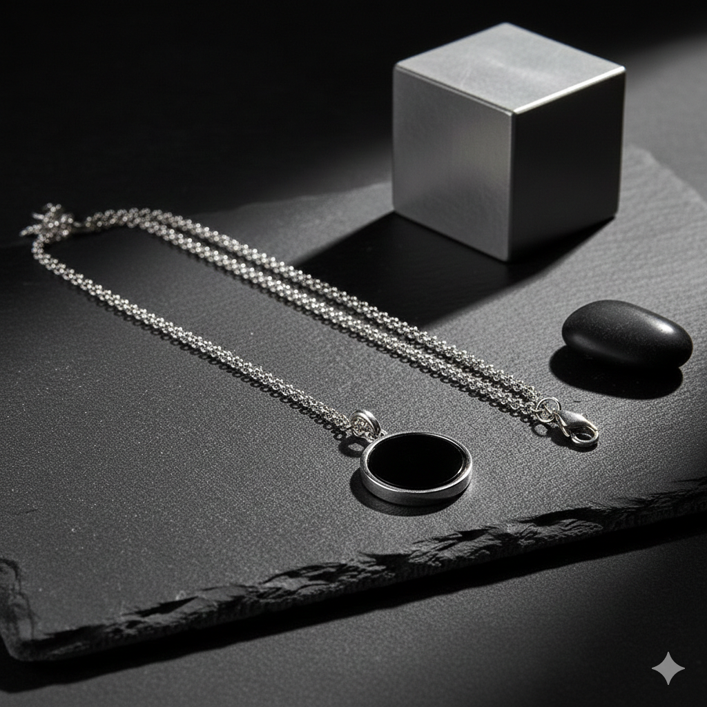 Herren Halskette / Nero Silente / 925 Silber / Onyx / Maskulin + Schutz