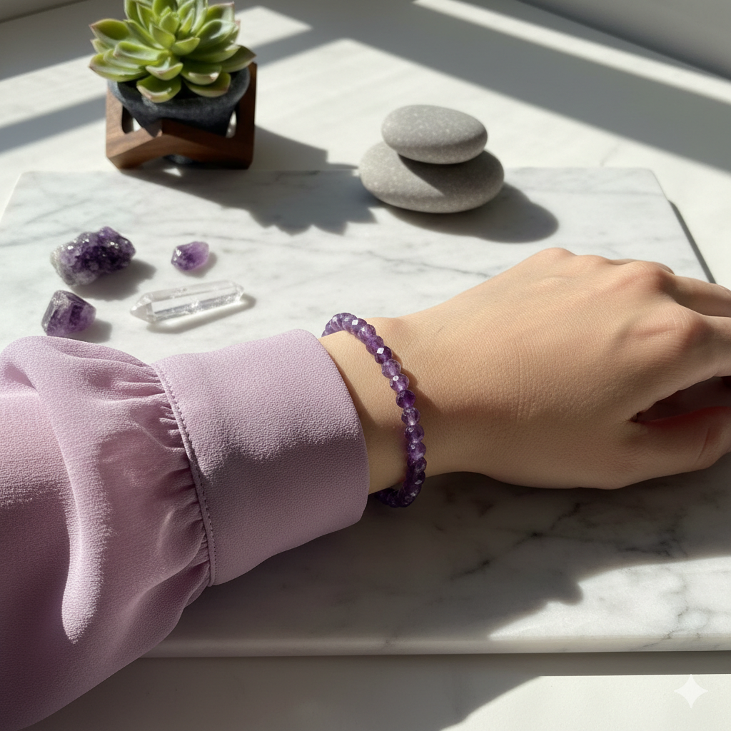 Damen Armband / Luce Viola / Amethyst 6 mm facettiert