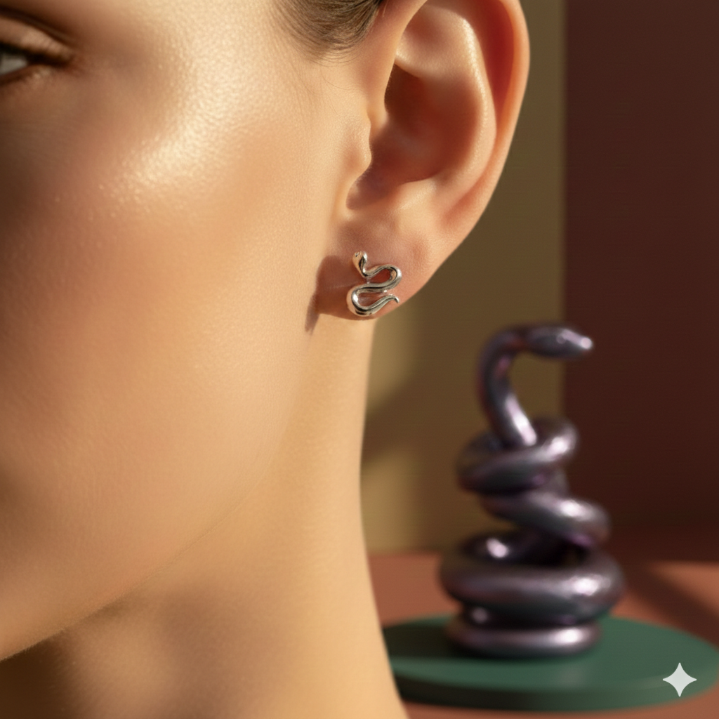 Damen Ohrring / Serpente Piccola / 925er Silber / edel + feminin