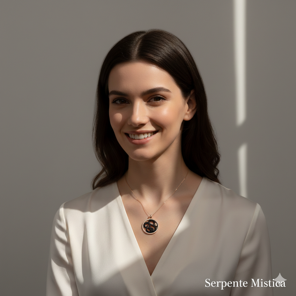 Damen Kette Schlange / Serpente Nero  / 925er Silber rosévergoldet / Zirkonia / Mystisch elegant