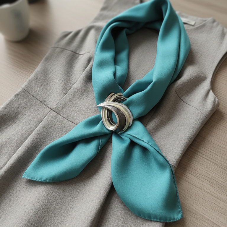 Schal-Magnet-Brosche / Serpentina Flow / versilbert / Statement-Pieces