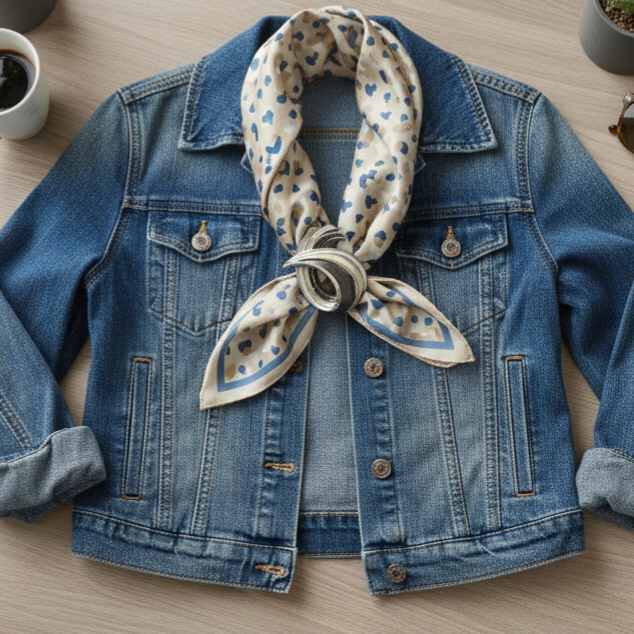 Schal-Magnet-Brosche / Serpentina Flow / versilbert / Statement-Pieces