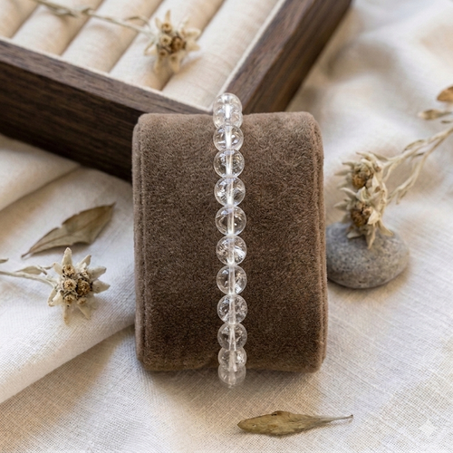 Damen Armband / Bracciale Energie / Bergkristall 6 mm Kugeln / schlicht + feminin