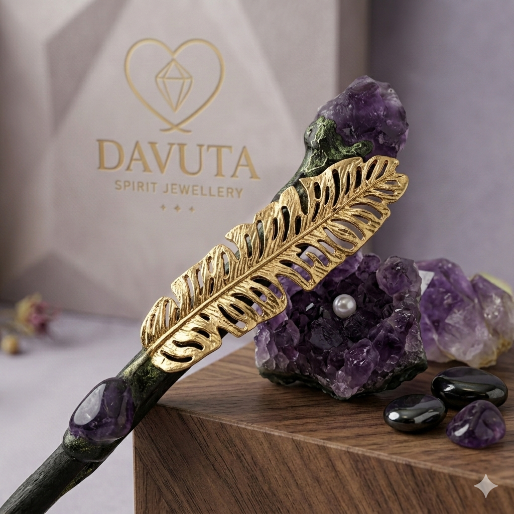 Zauberstab/Ritualstab Amethyst Feder No. 1