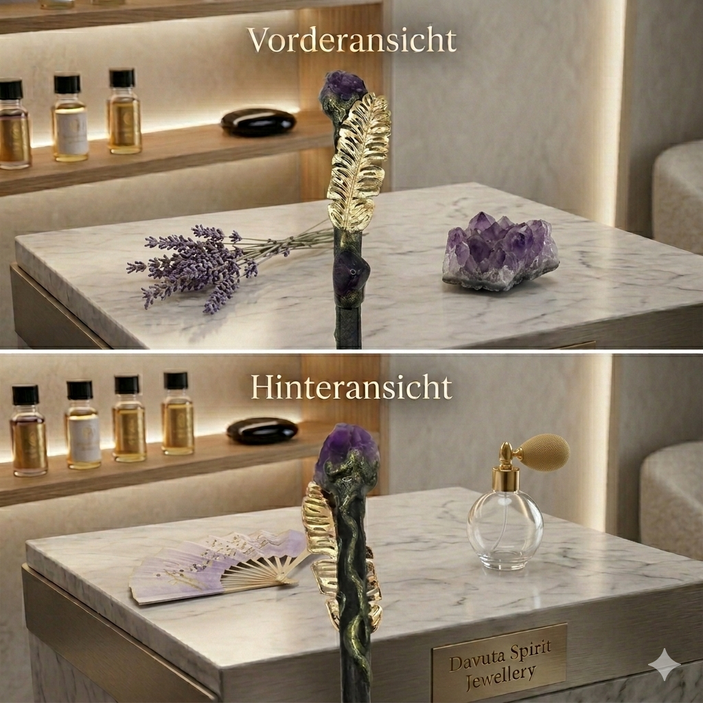 Zauberstab/Ritualstab Amethyst Feder No. 2