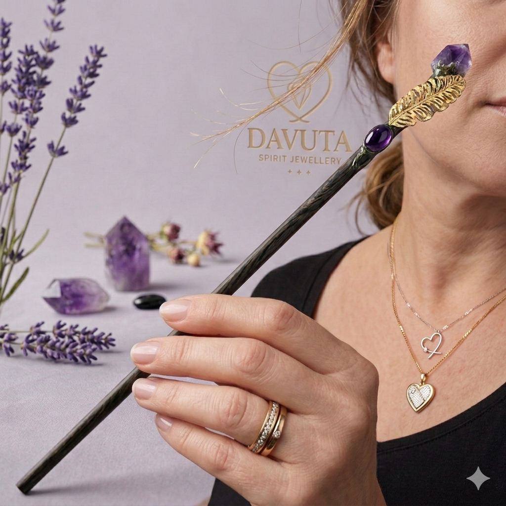 Zauberstab/Ritualstab Amethyst Feder No. 1