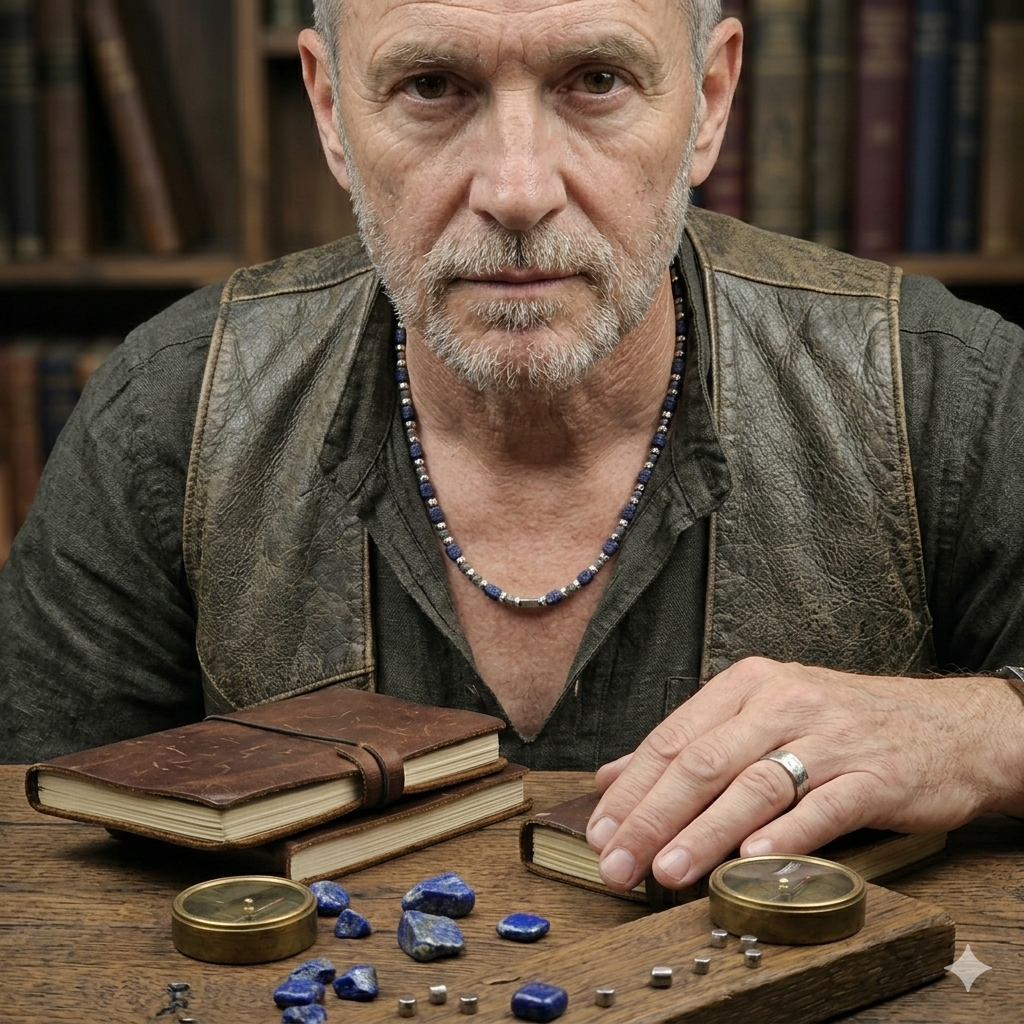 Herren Halskette / Notte Profonda / Labradorit / Edelstahl / kraftvoll + maskulin