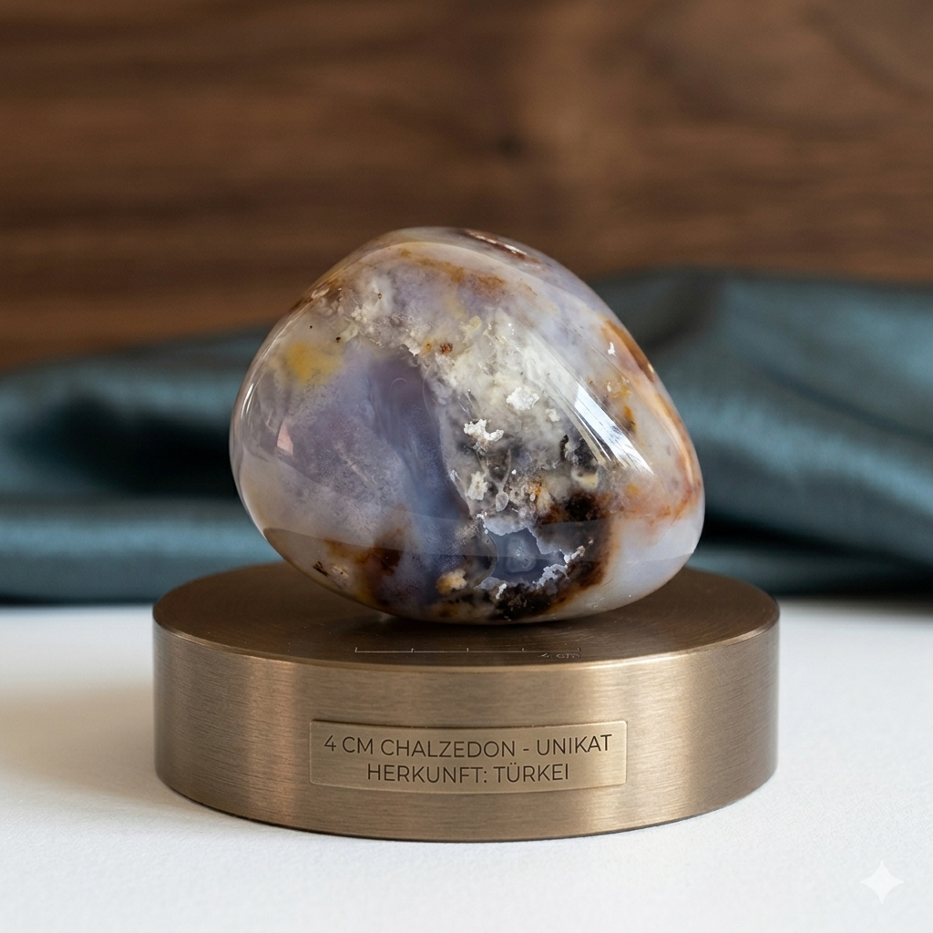 Blauer Chalcedon - Stein auf Matrix No. 2