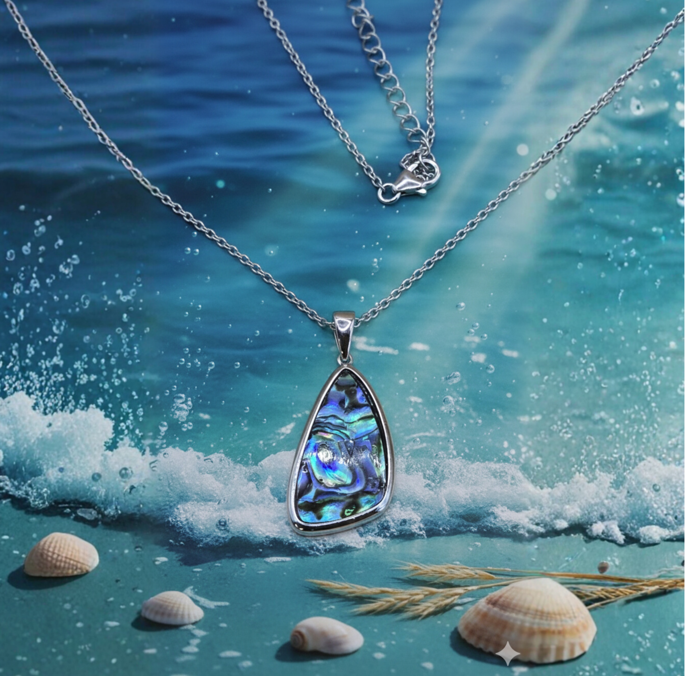 Damen Kette mit Anhänger Abalone-Muschel