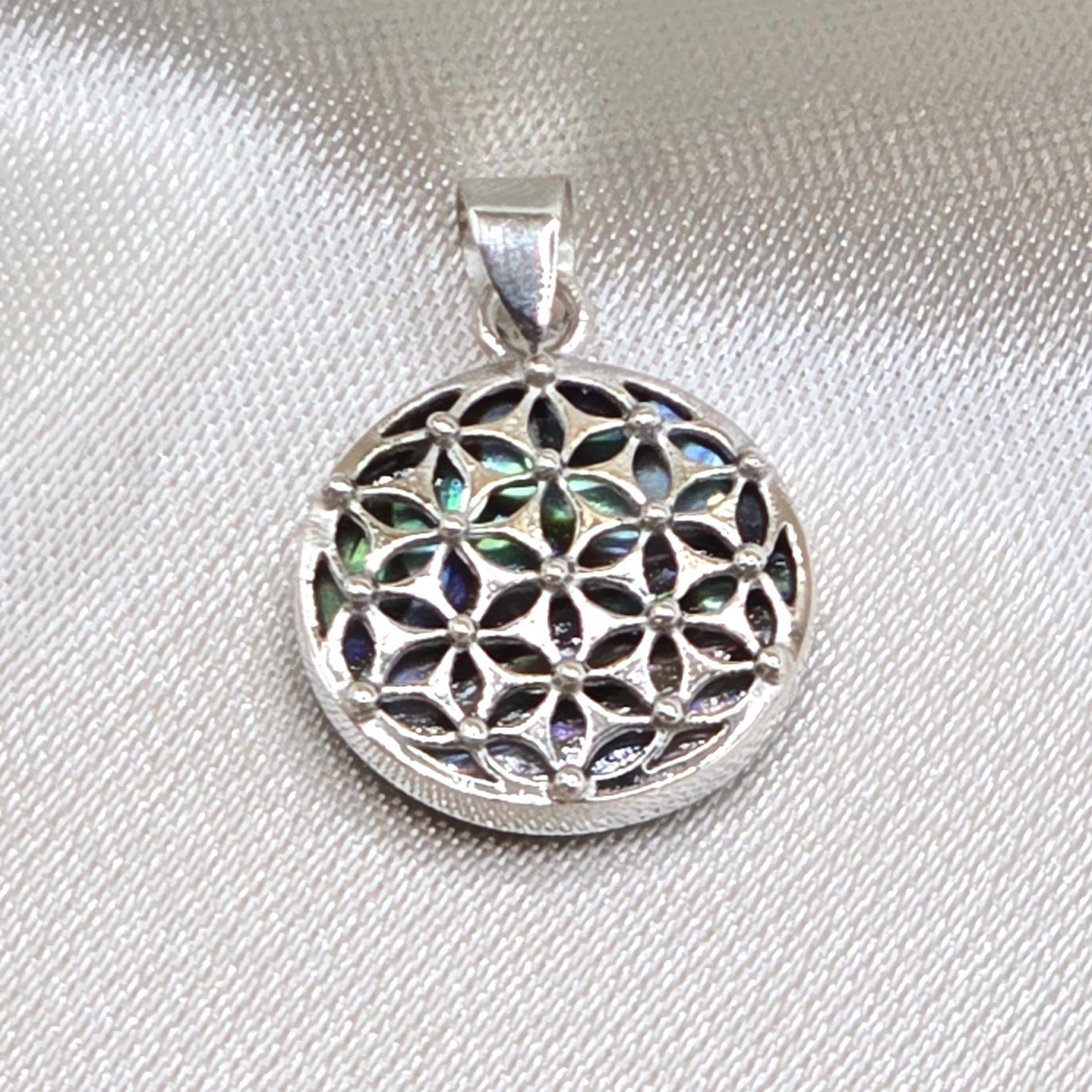 Anhänger Abalone-Muschel  - Blume des Lebens