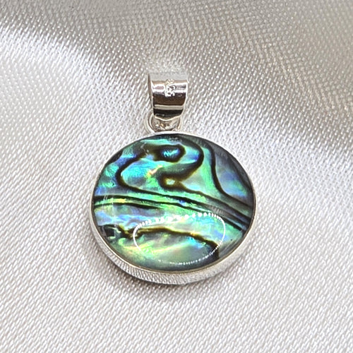 Anhänger / Blume des Lebens / 925er Silber / Abalone-Muschel