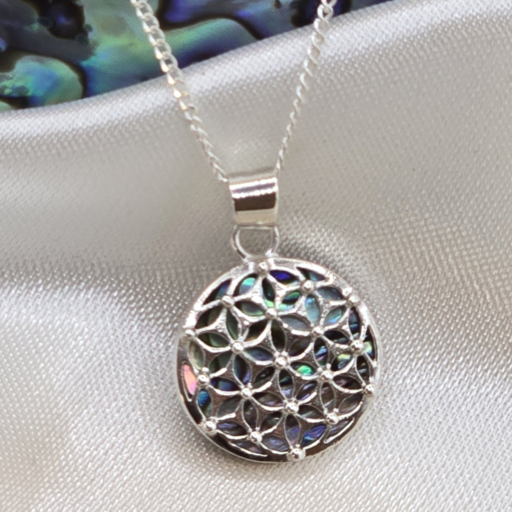 Anhänger Abalone-Muschel  - Blume des Lebens