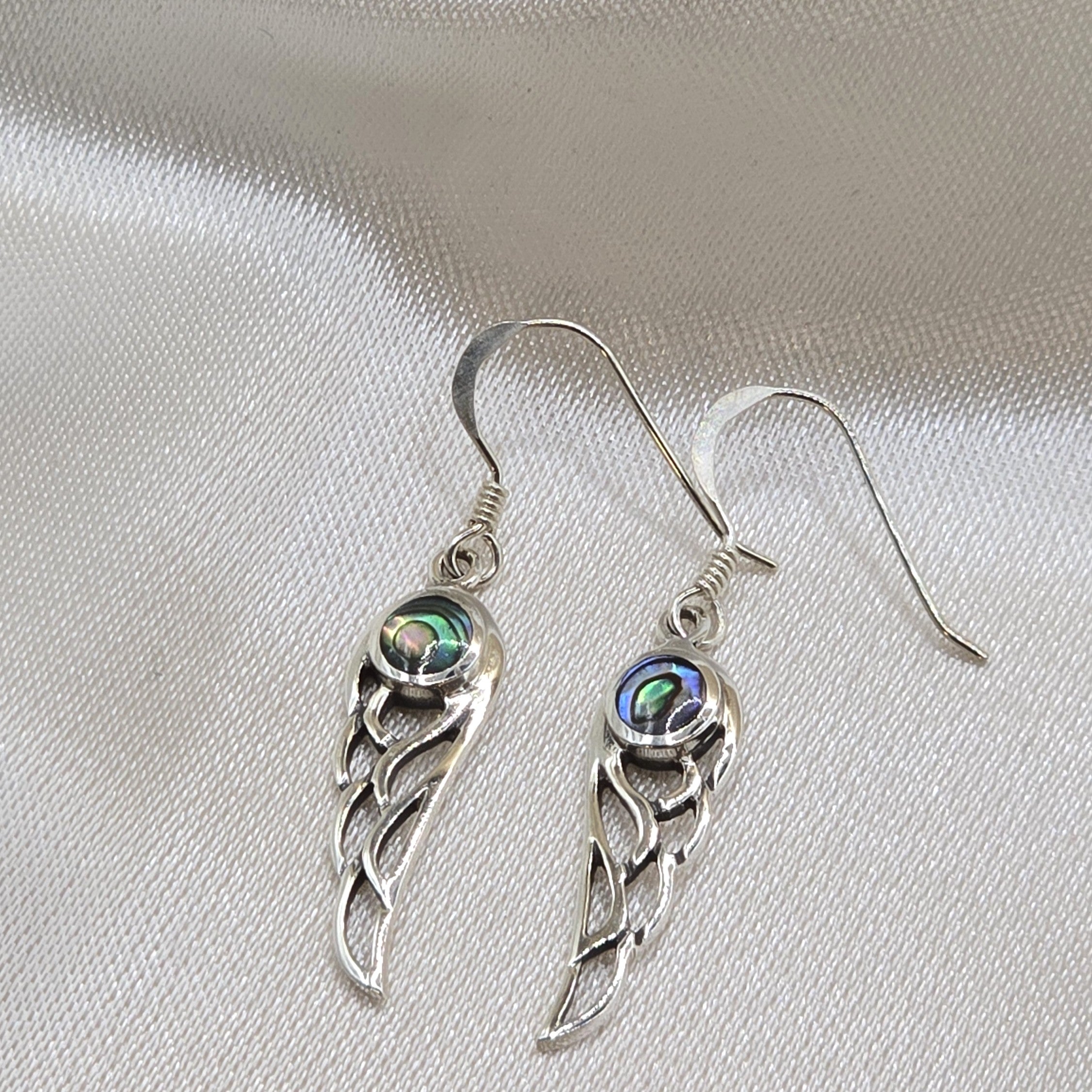 Damen Ohrhänger Abalone-Muschel Engelsflügel