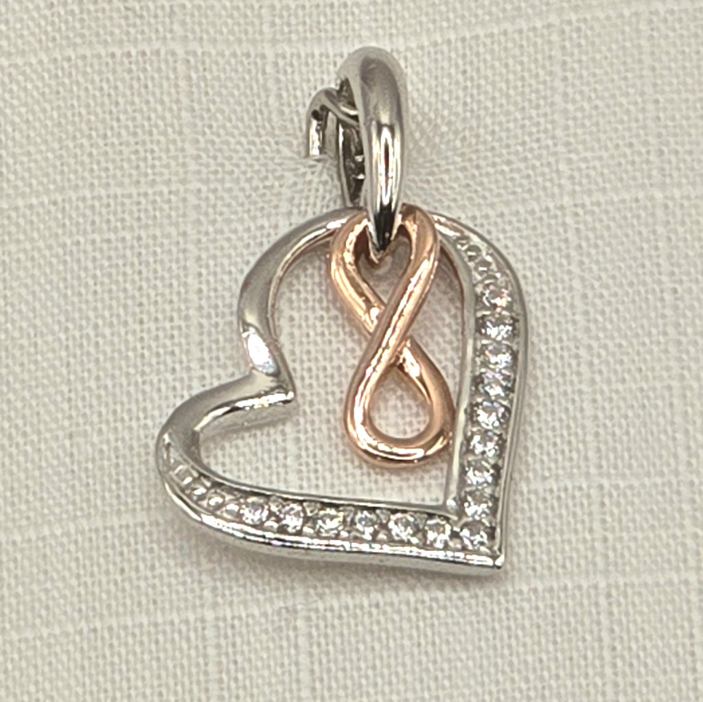 Damen Anhänger Herz & Infinity rotgold