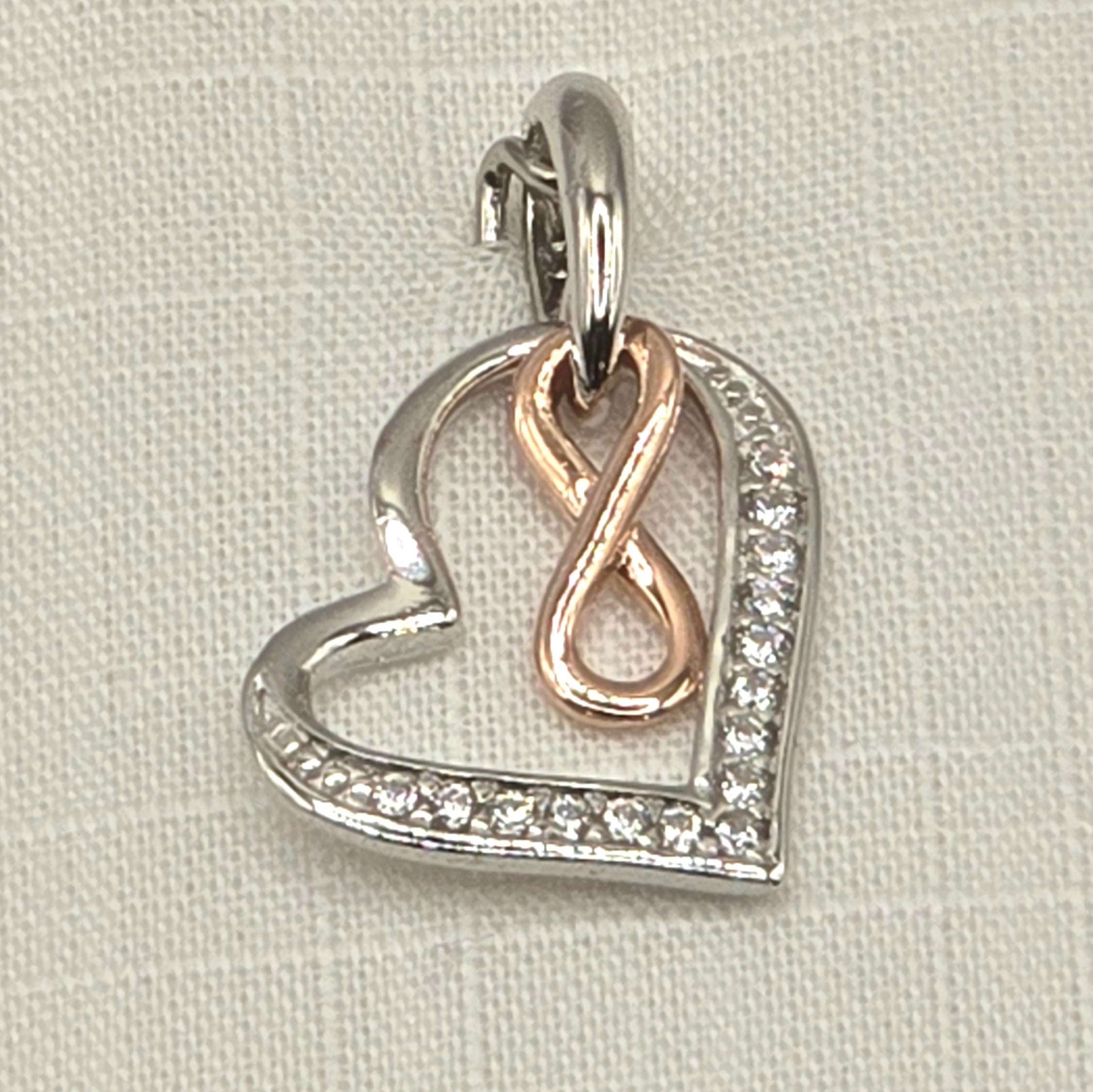 Damen Anhänger Herz & Infinity rotgold