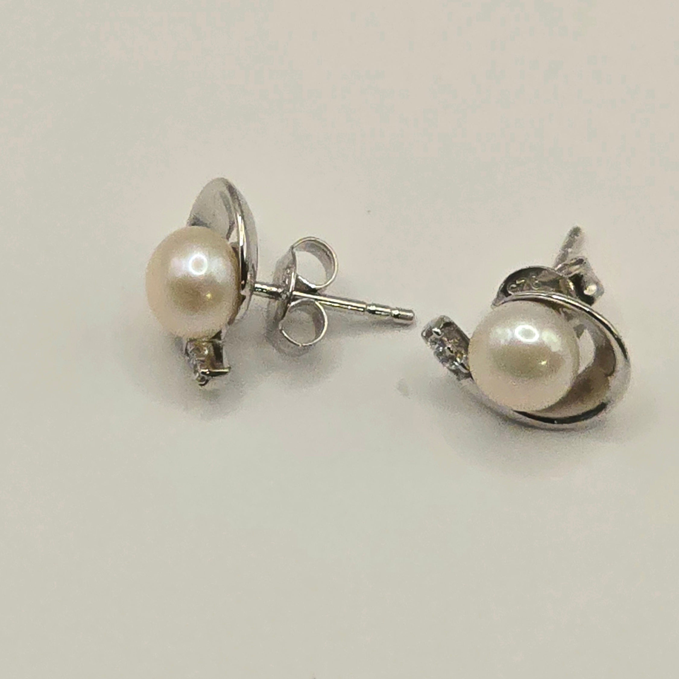 Damen Ohrstecker Perle Silber