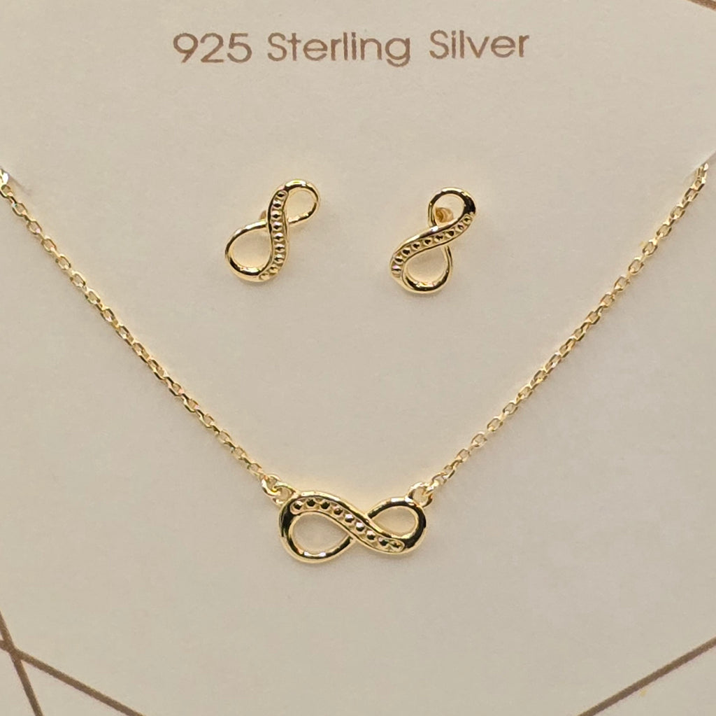 Damen Set Anhänger/Kette und Ohrstecker vergoldet