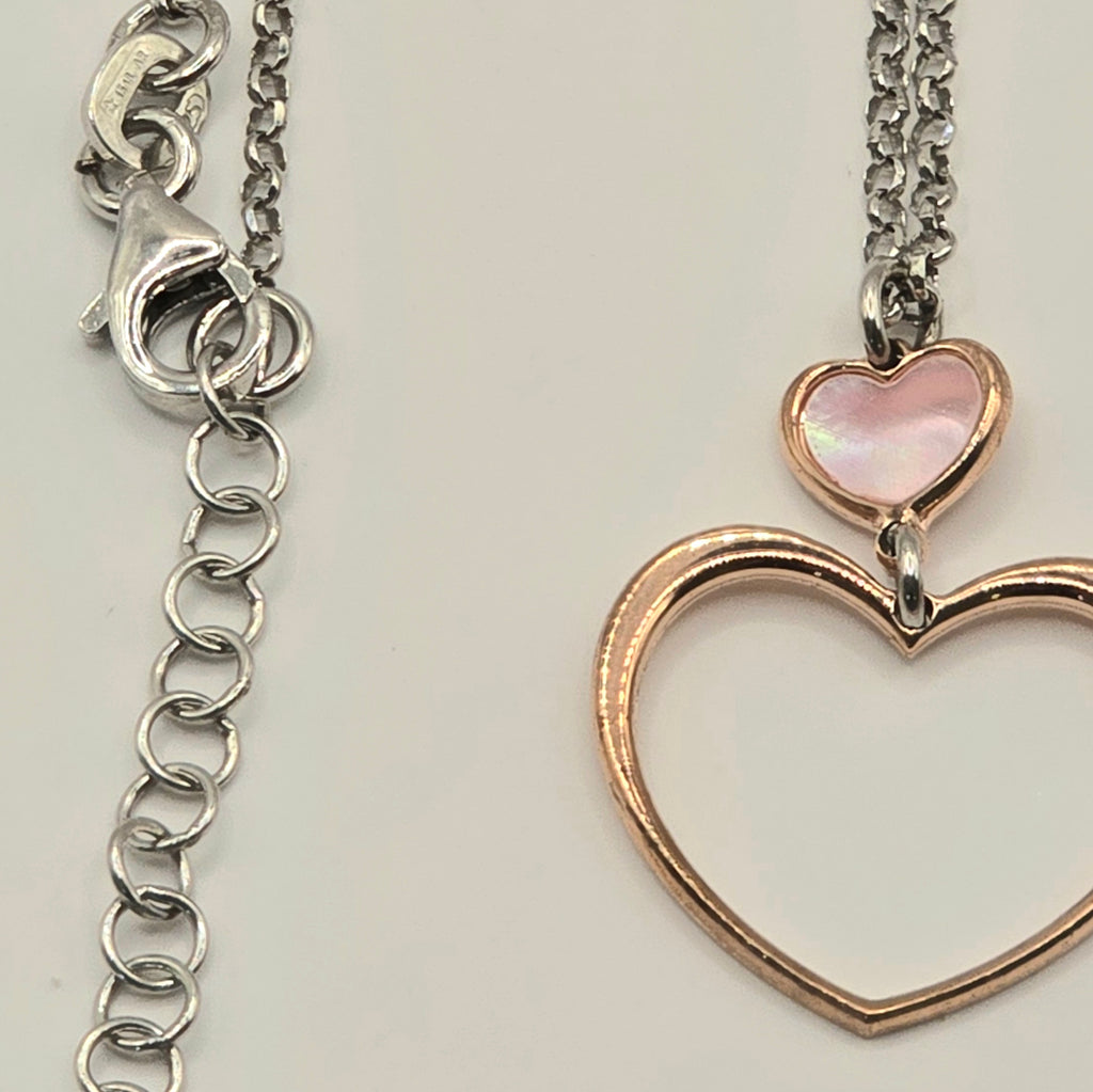 Damen Kette mit Anhänger Herz Rosèvergoldung