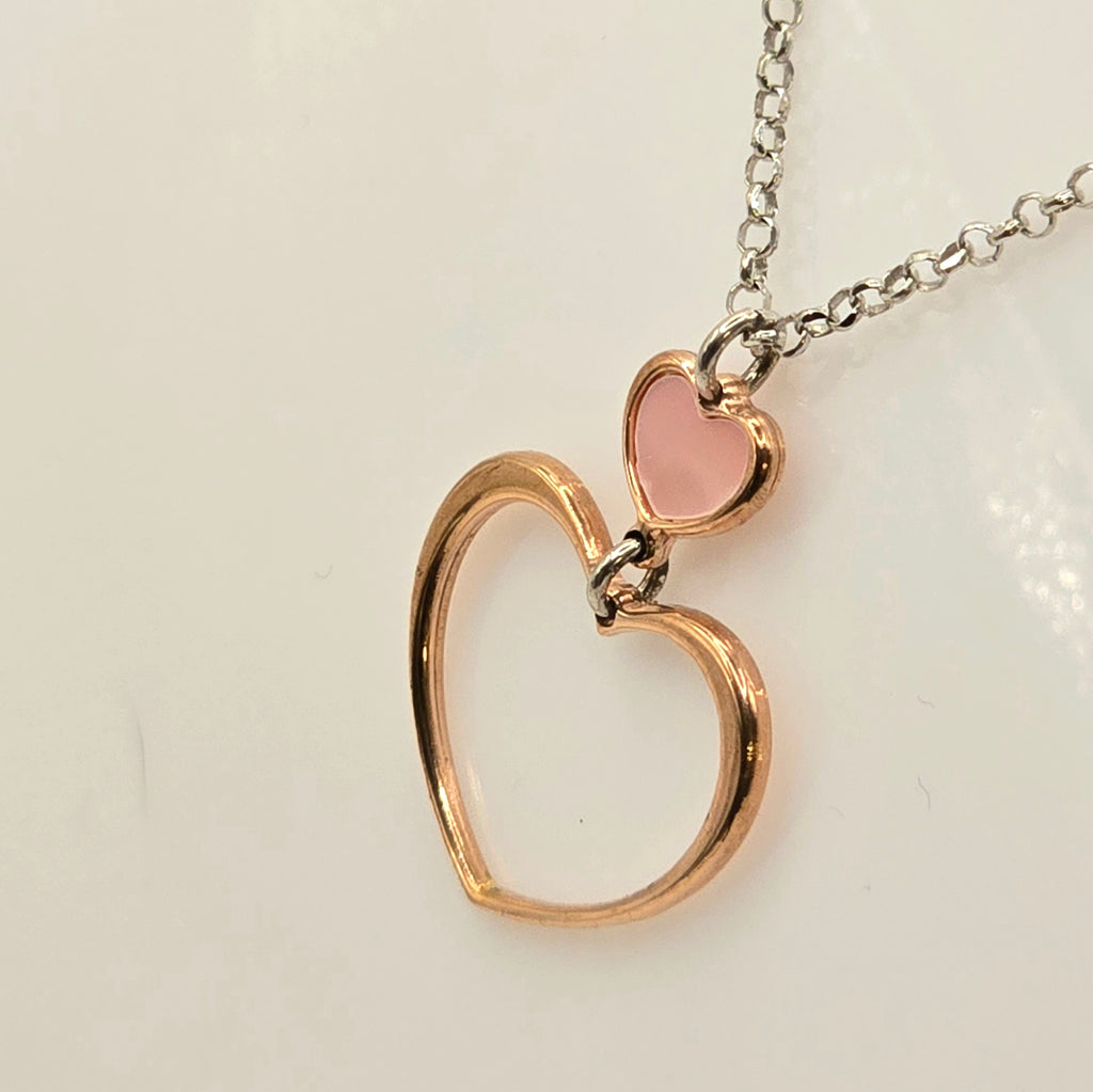 Damen Kette mit Anhänger Herz Rosèvergoldung