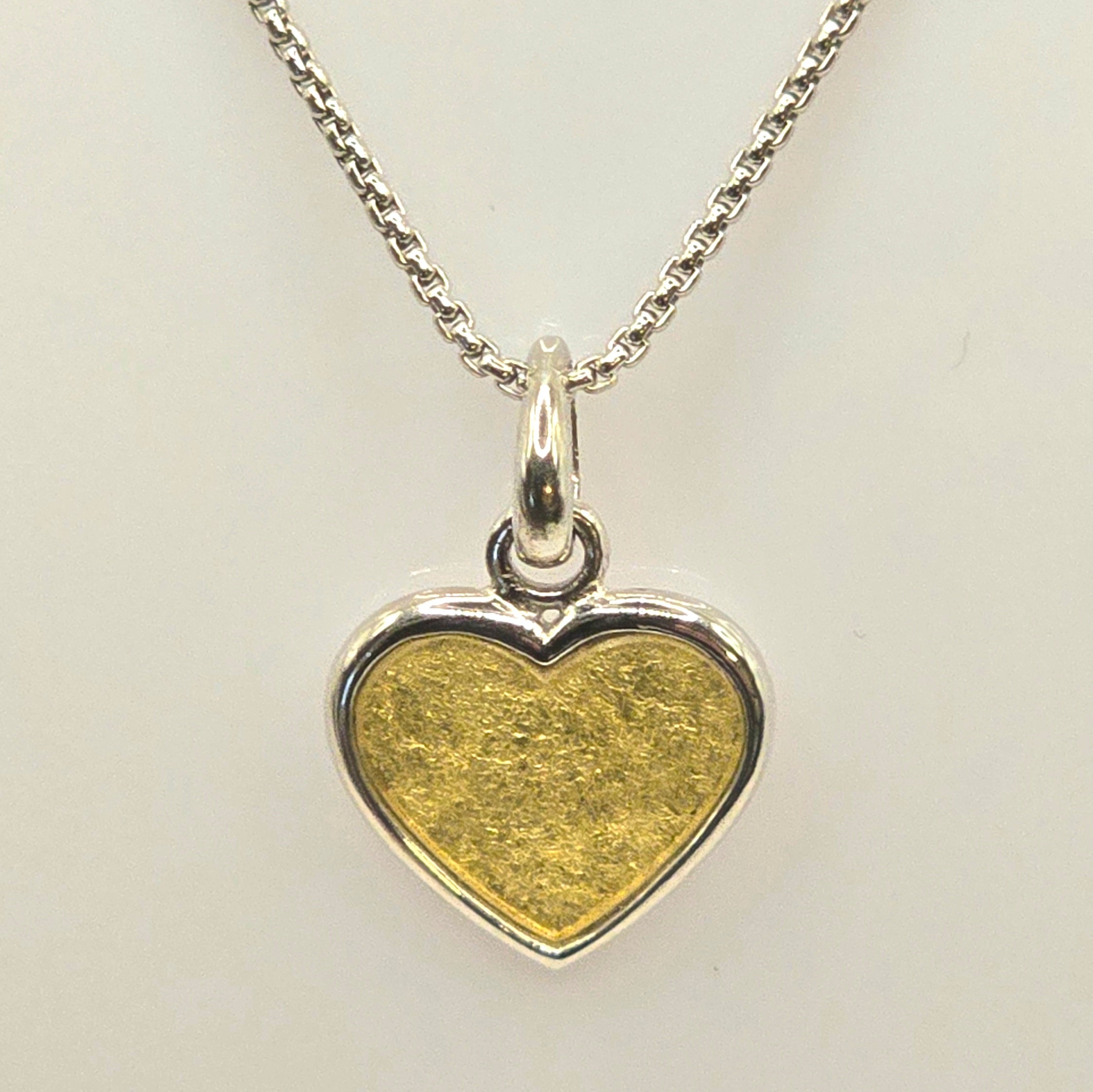 Damen Kette mit Anhänger Herz mit Gold im Glas