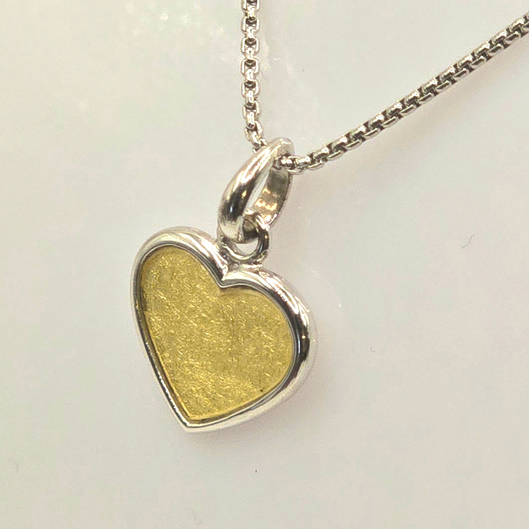 Damen Kette mit Anhänger Herz mit Gold im Glas