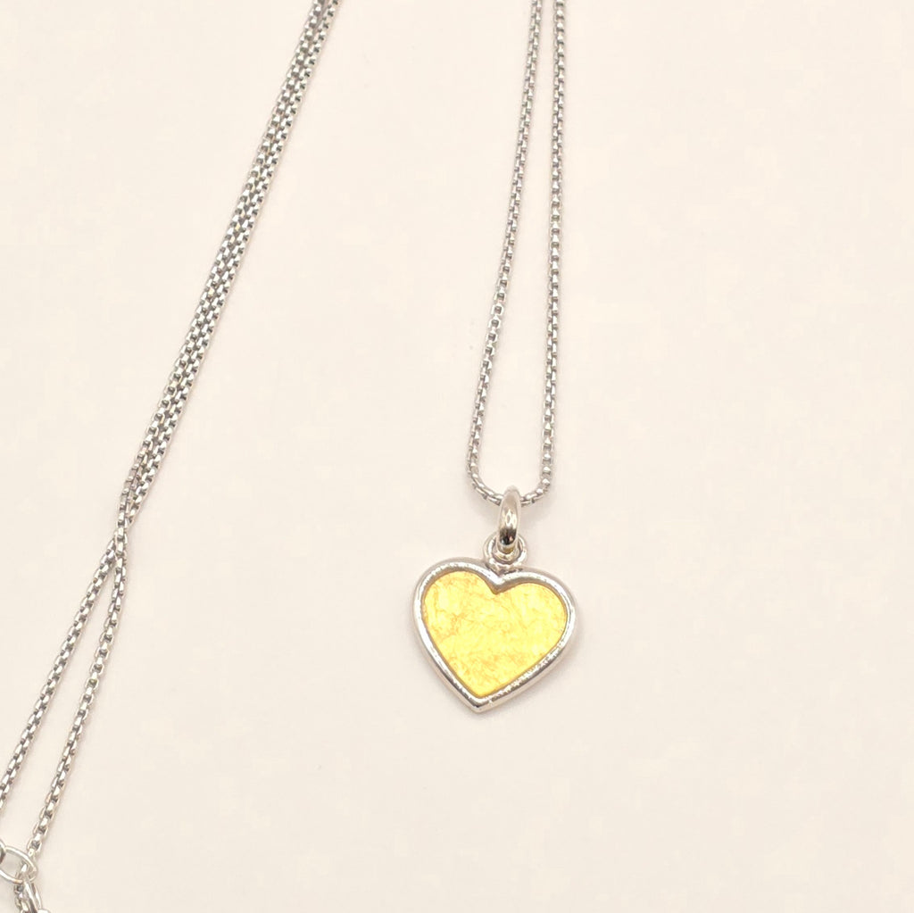 Damen Kette mit Anhänger Herz mit Gold im Glas