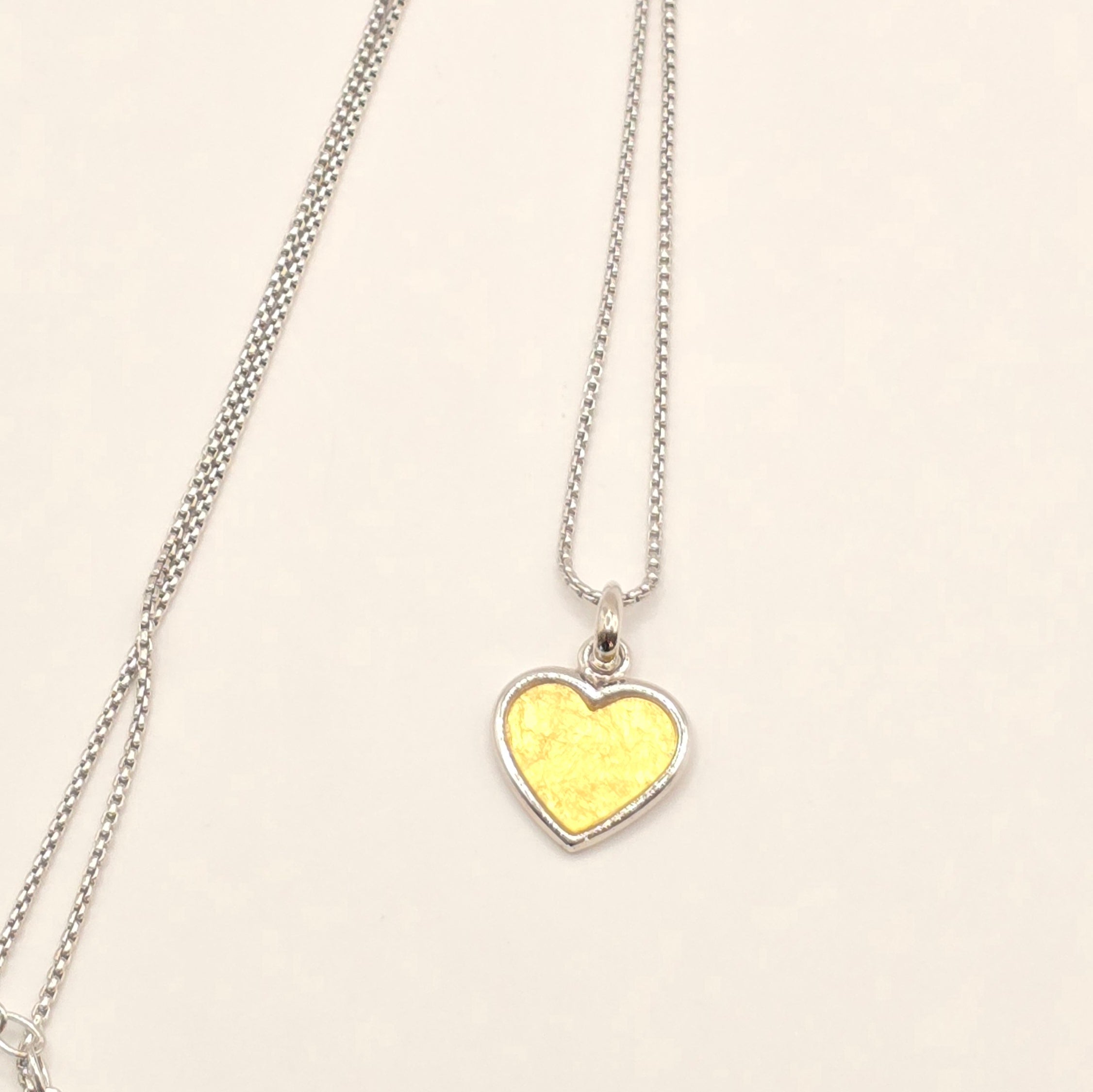 Damen Kette mit Anhänger Herz mit Gold im Glas