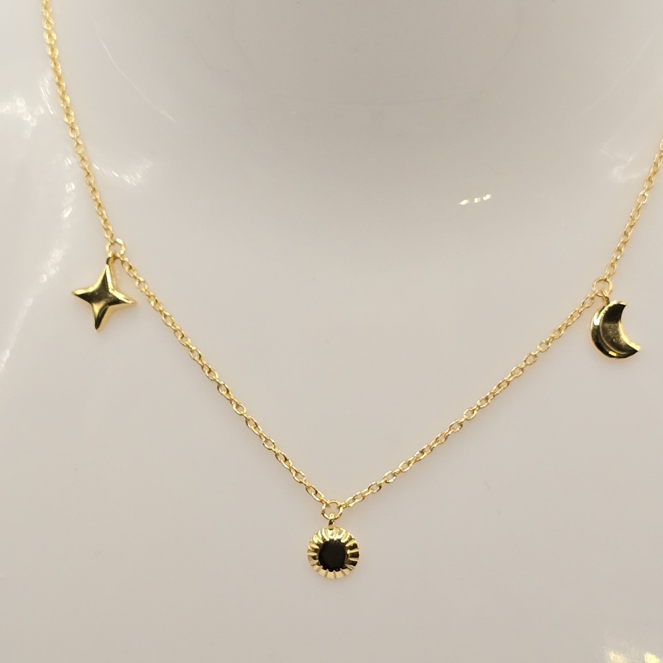 Damen Collier Universo - Sonne, Mond, Stern