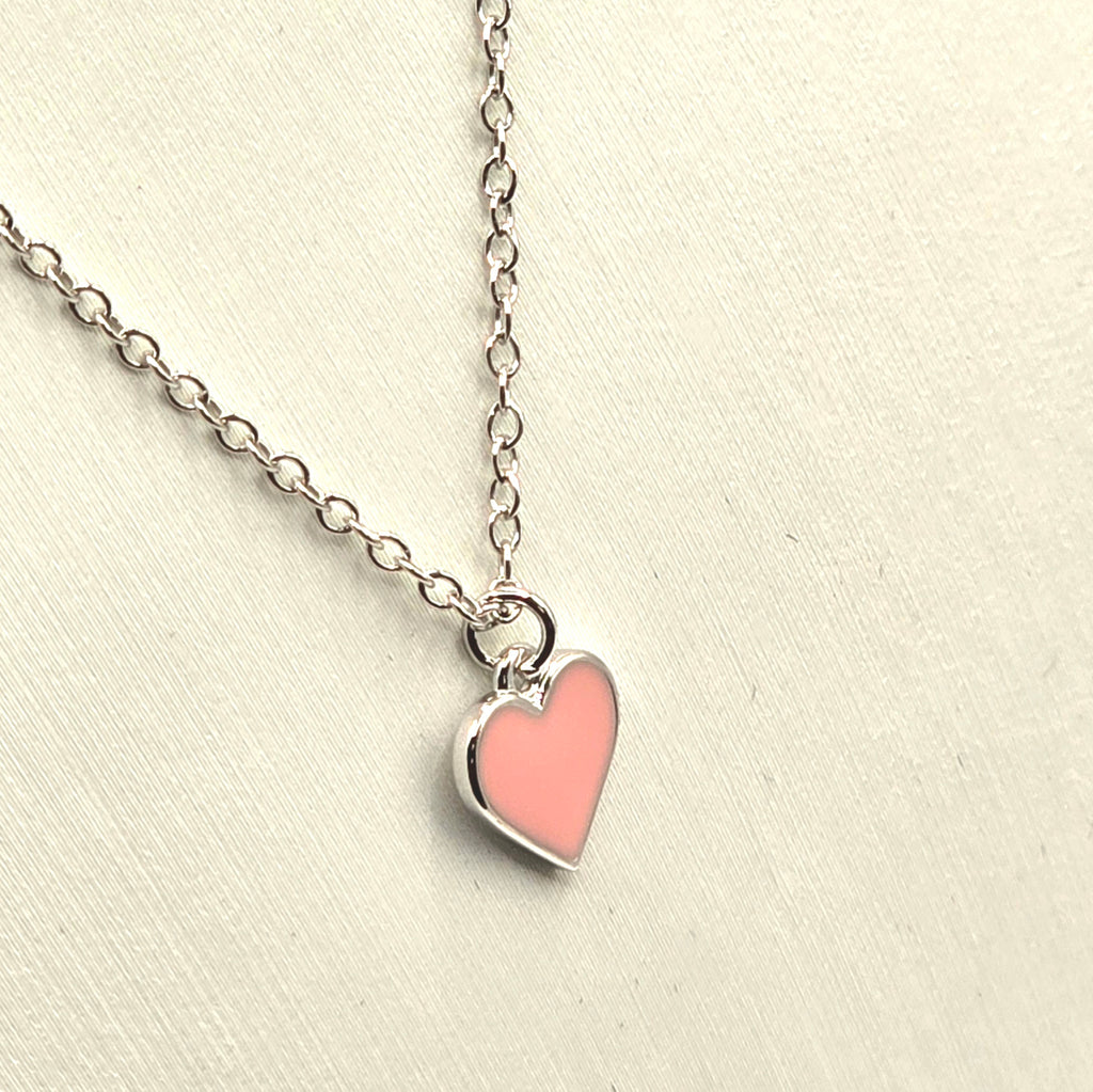 Kinder Kette Herz rosa