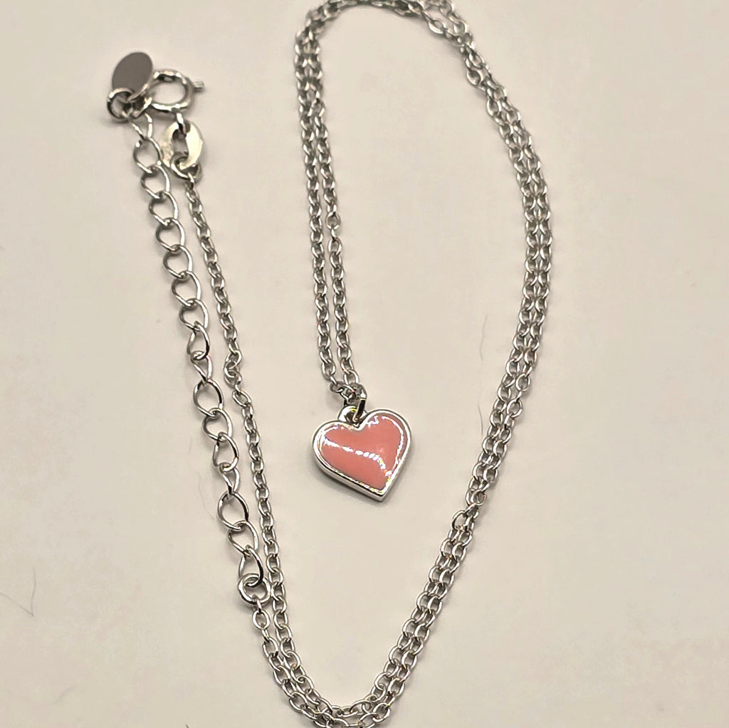 Kinder Kette Herz rosa