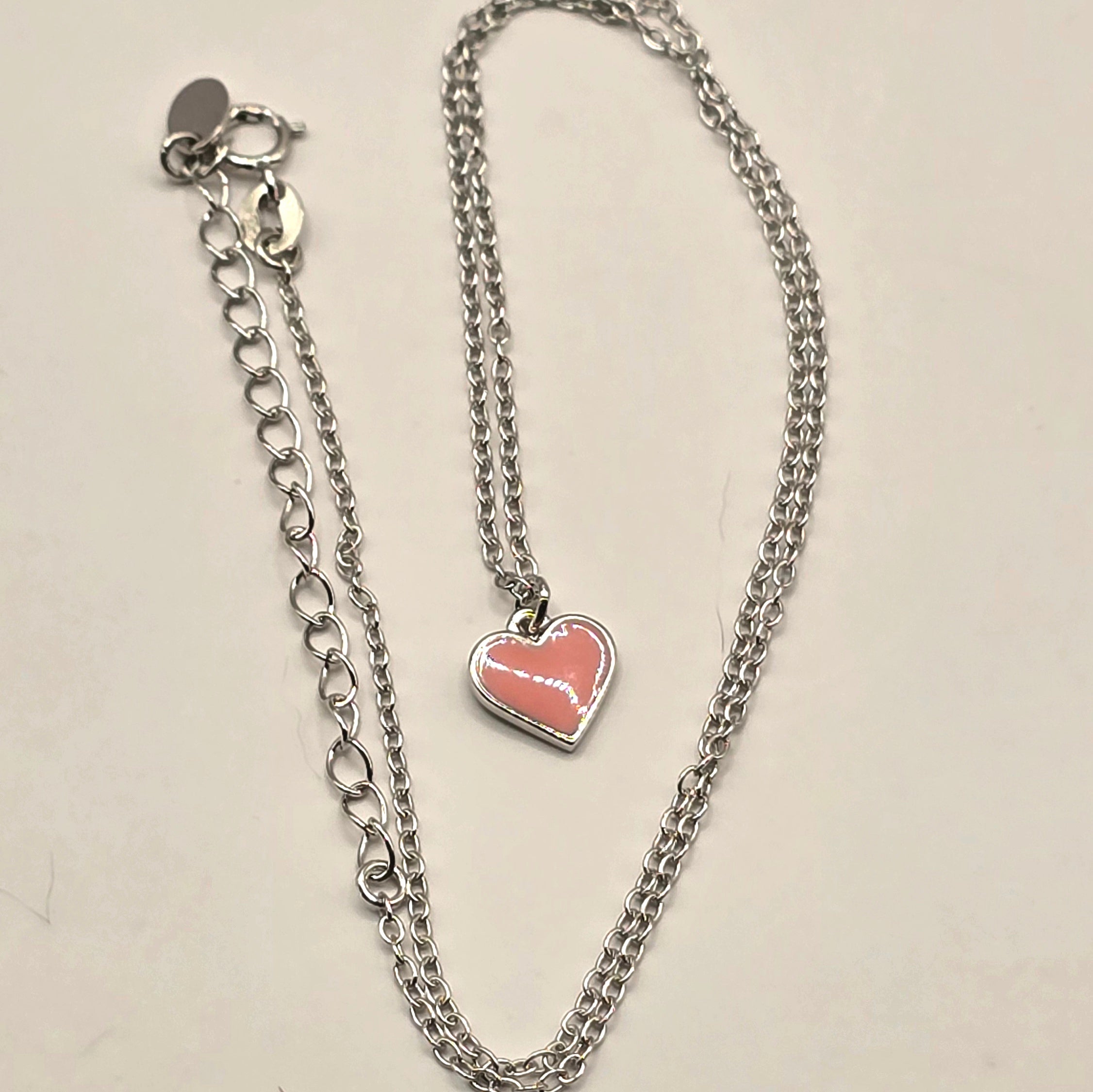 Kinder Kette Herz rosa