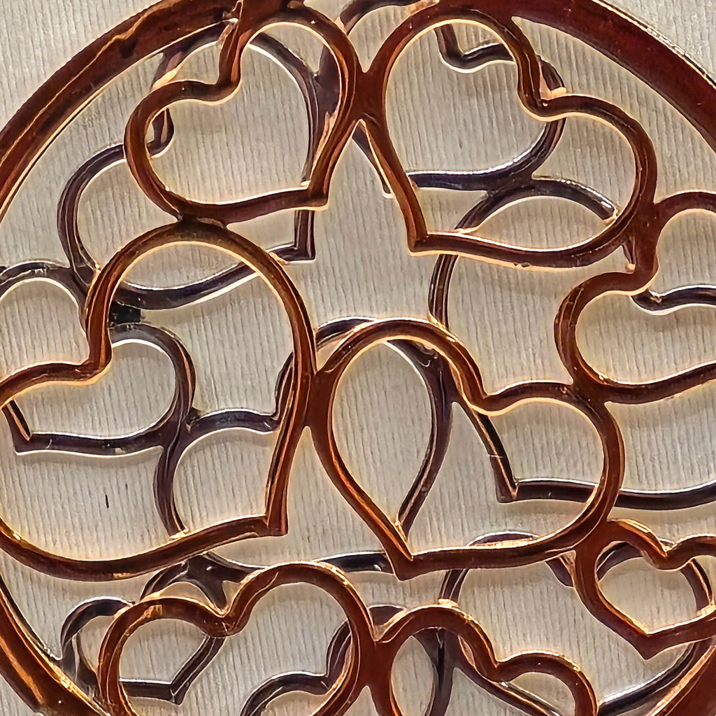 Damen Kette mit Anhänger Herzen im Kreis