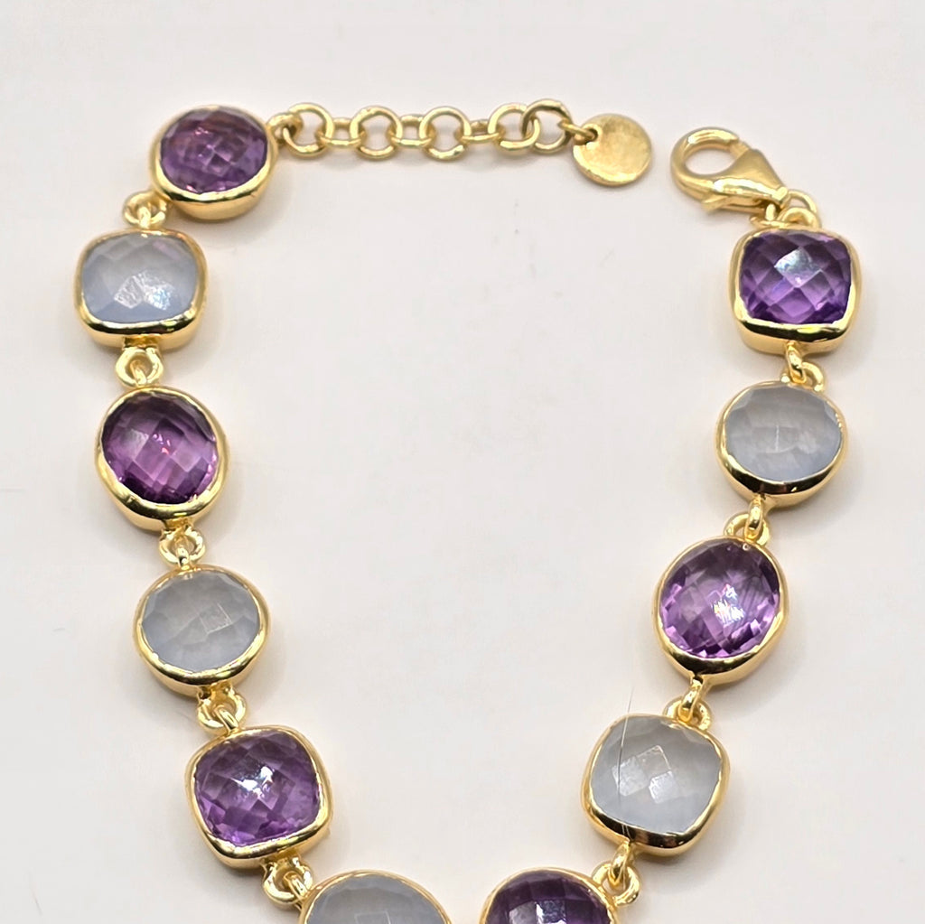 Damen Armband Formmix Amethyst und Quarze