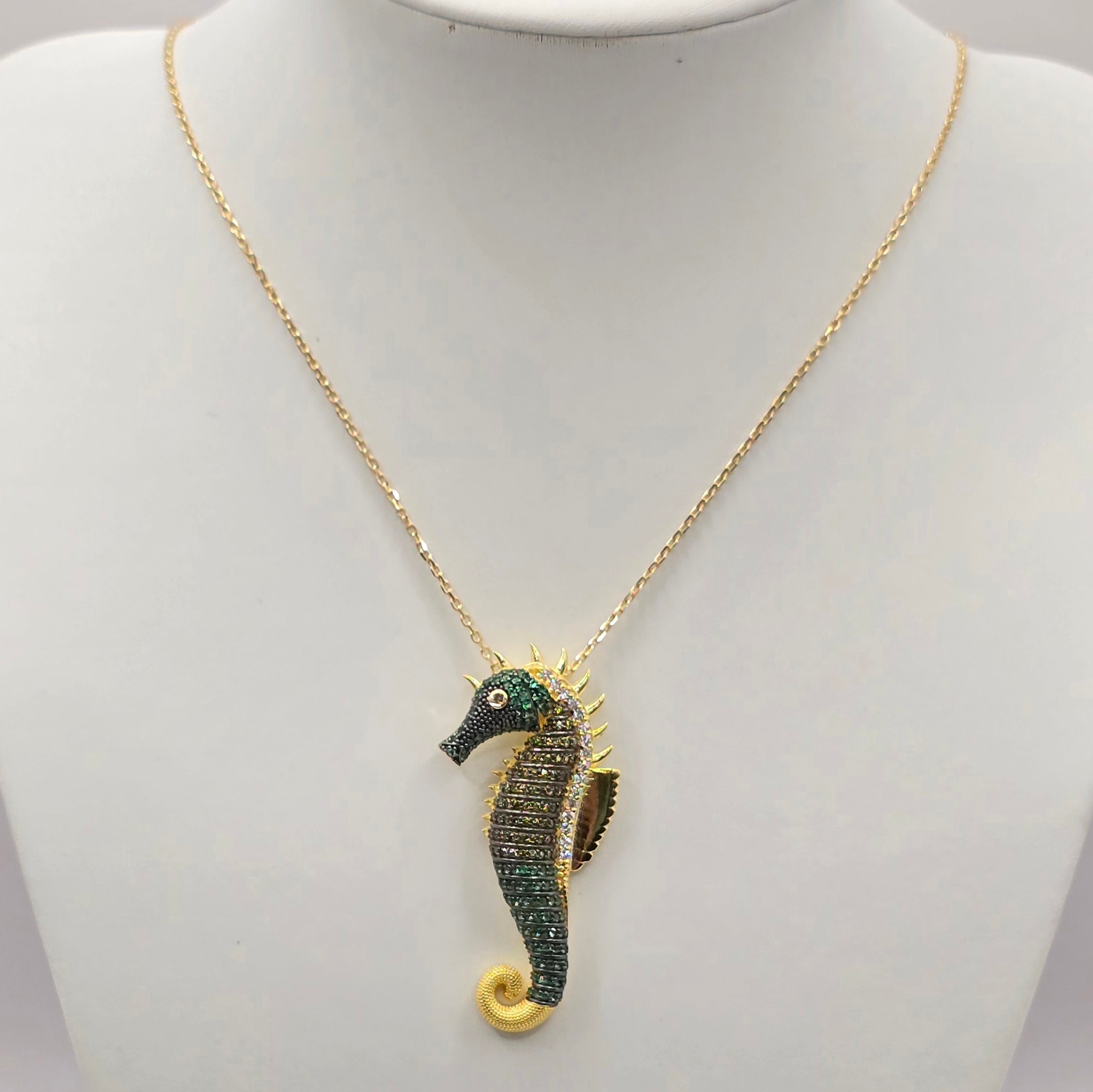 Damen Kette mit Anhänger Seepferdchen