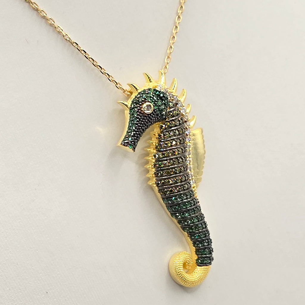 Damen Kette mit Anhänger Seepferdchen