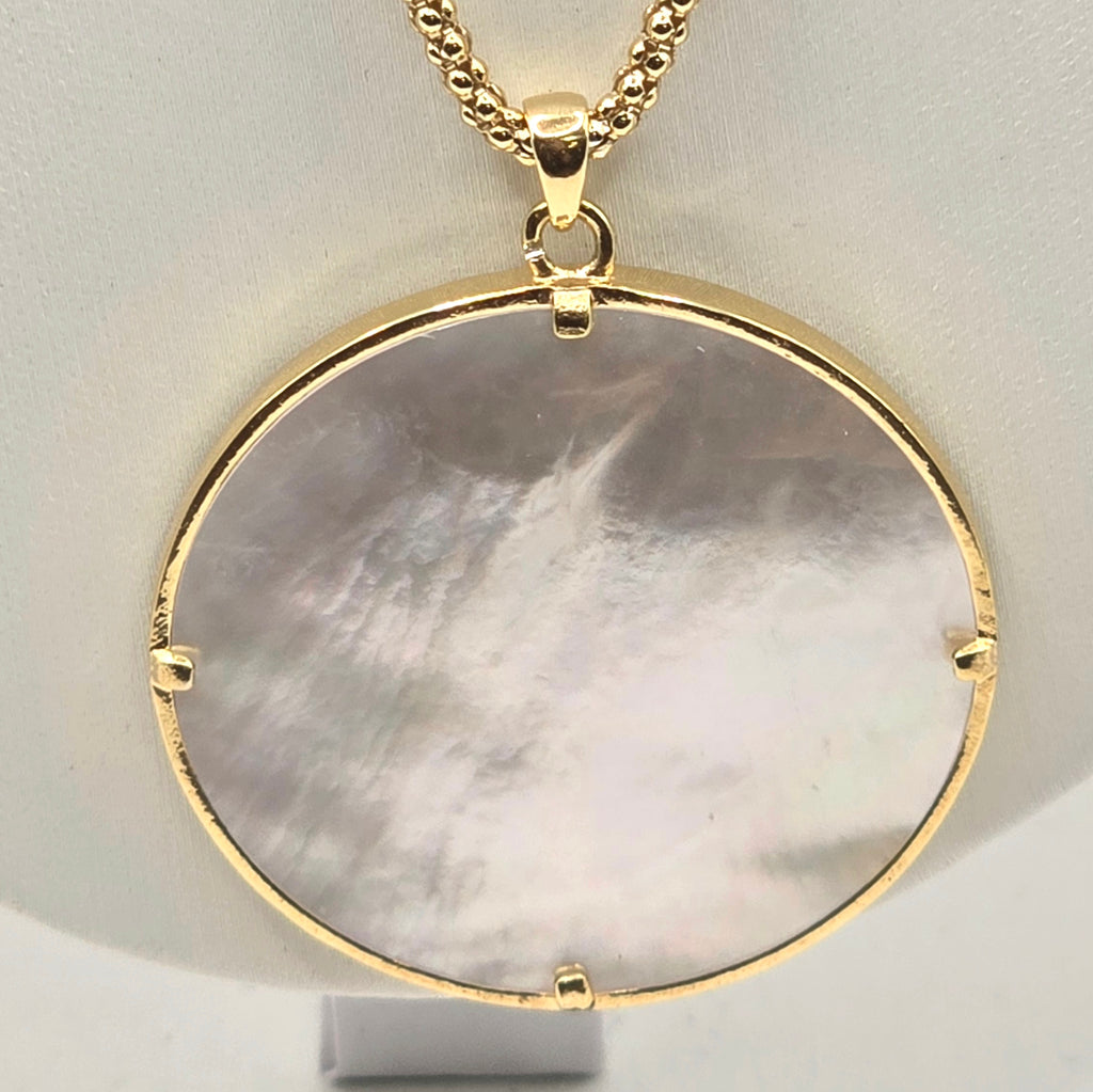 Damen Kette mit Anhänger Lebensbaum Perlmutt