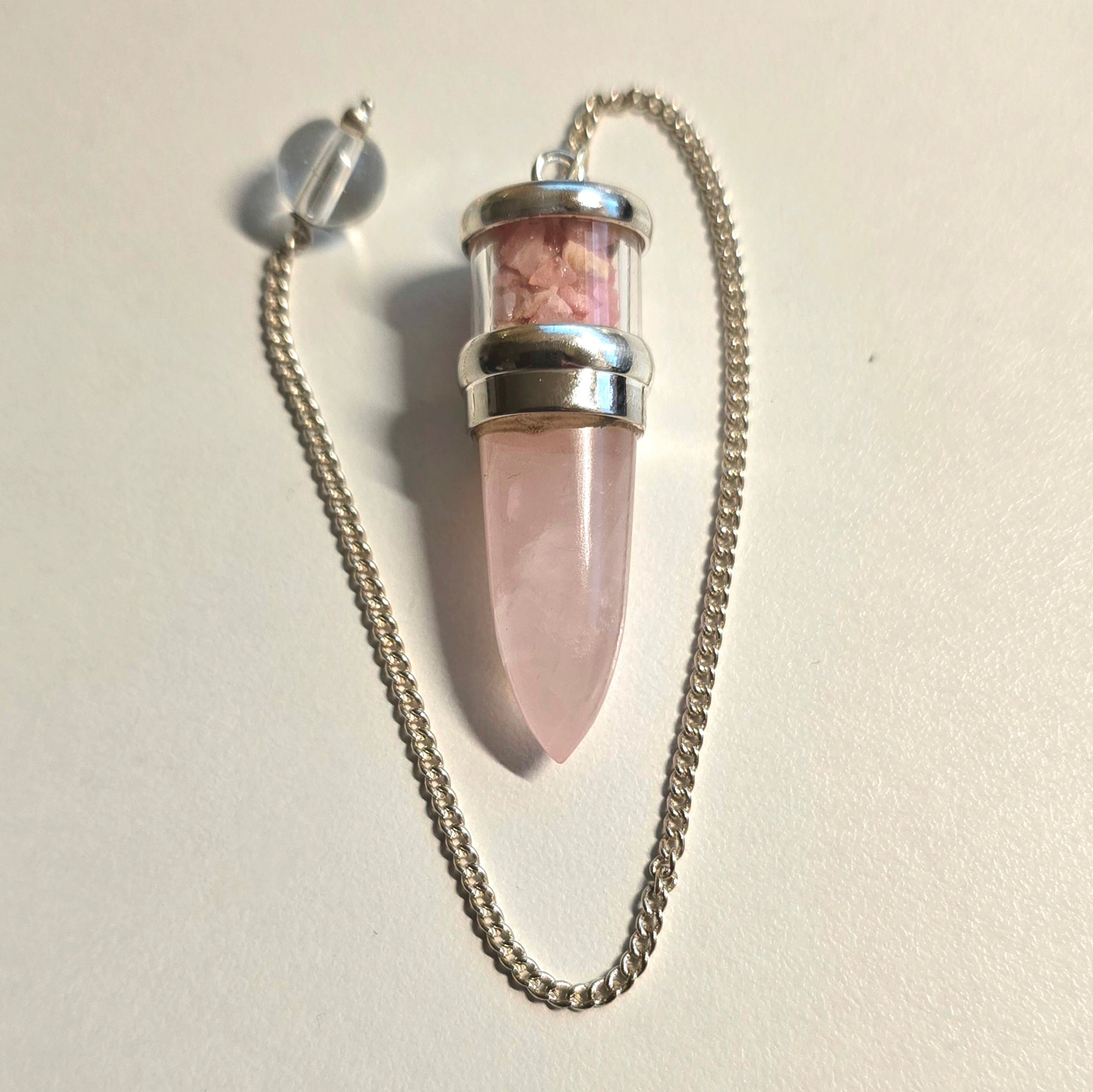 Pendel Rosenquarz mit Rhodochrosit "Rosa Armonia"