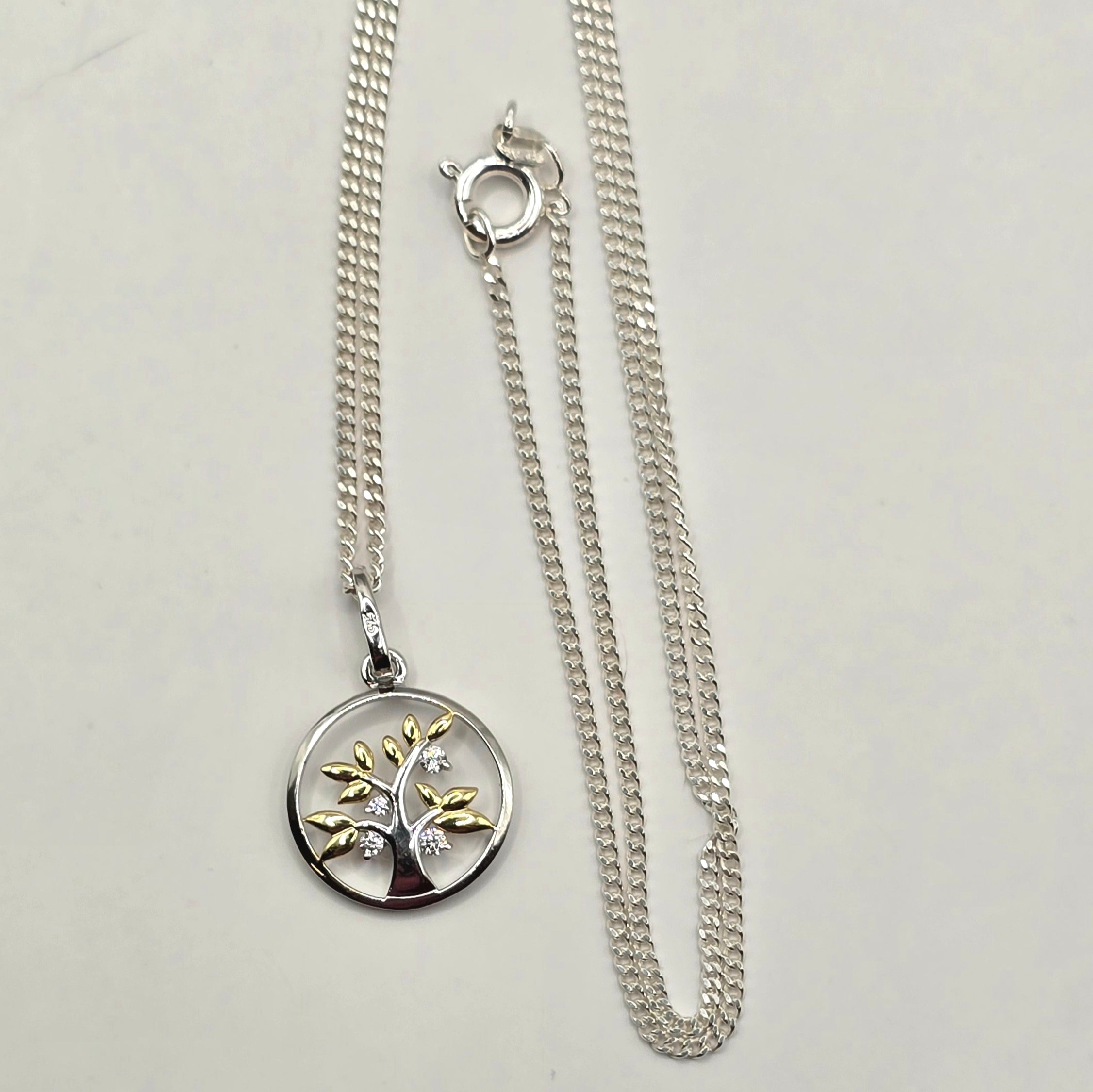 Damen Kette mit Anhänger / Albero della Vita - Splendore / 925er Silber tlw. vergoldet / Lebensbaum