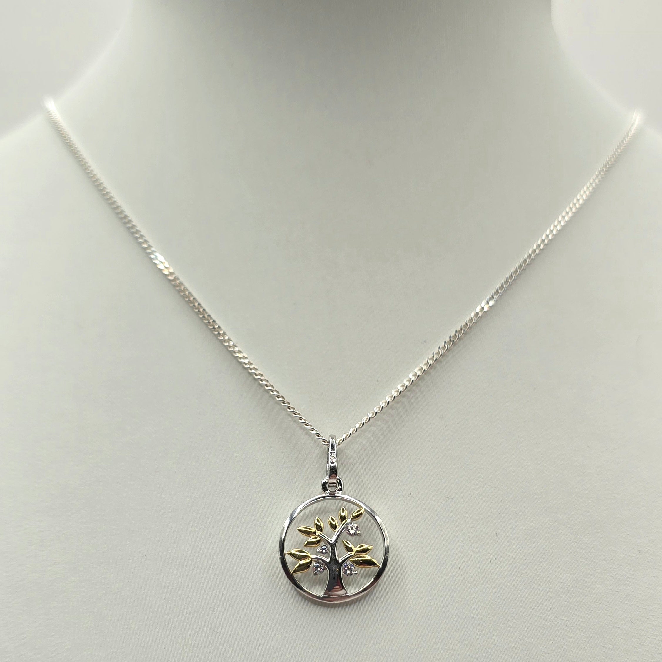 Damen Kette mit Anhänger / Albero della Vita - Splendore / 925er Silber tlw. vergoldet / Lebensbaum