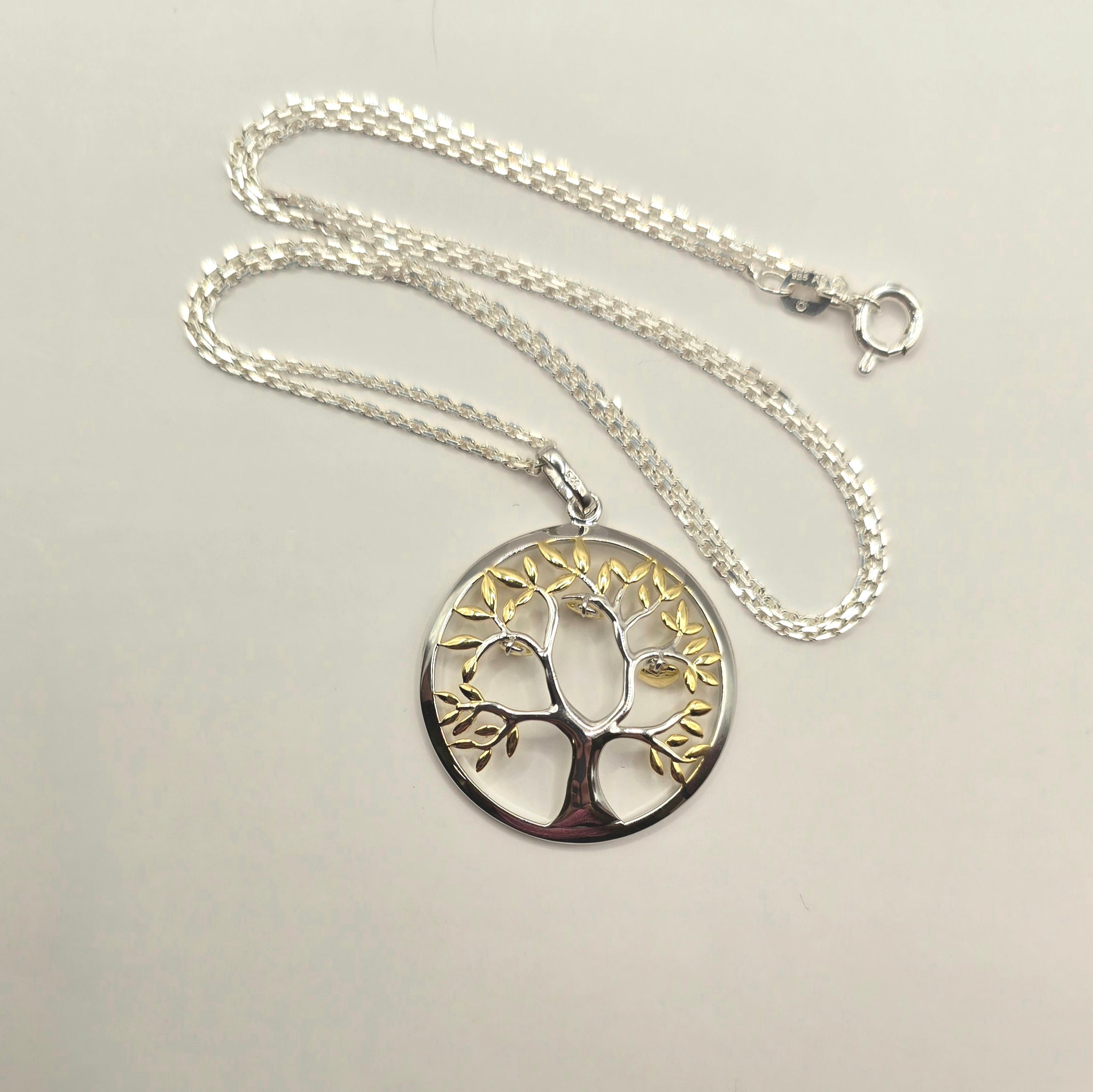 Damen Kette mit Anhänger / Albero della Vita - Amore / 925er Silber tlw. vergoldet / Lebensbaum