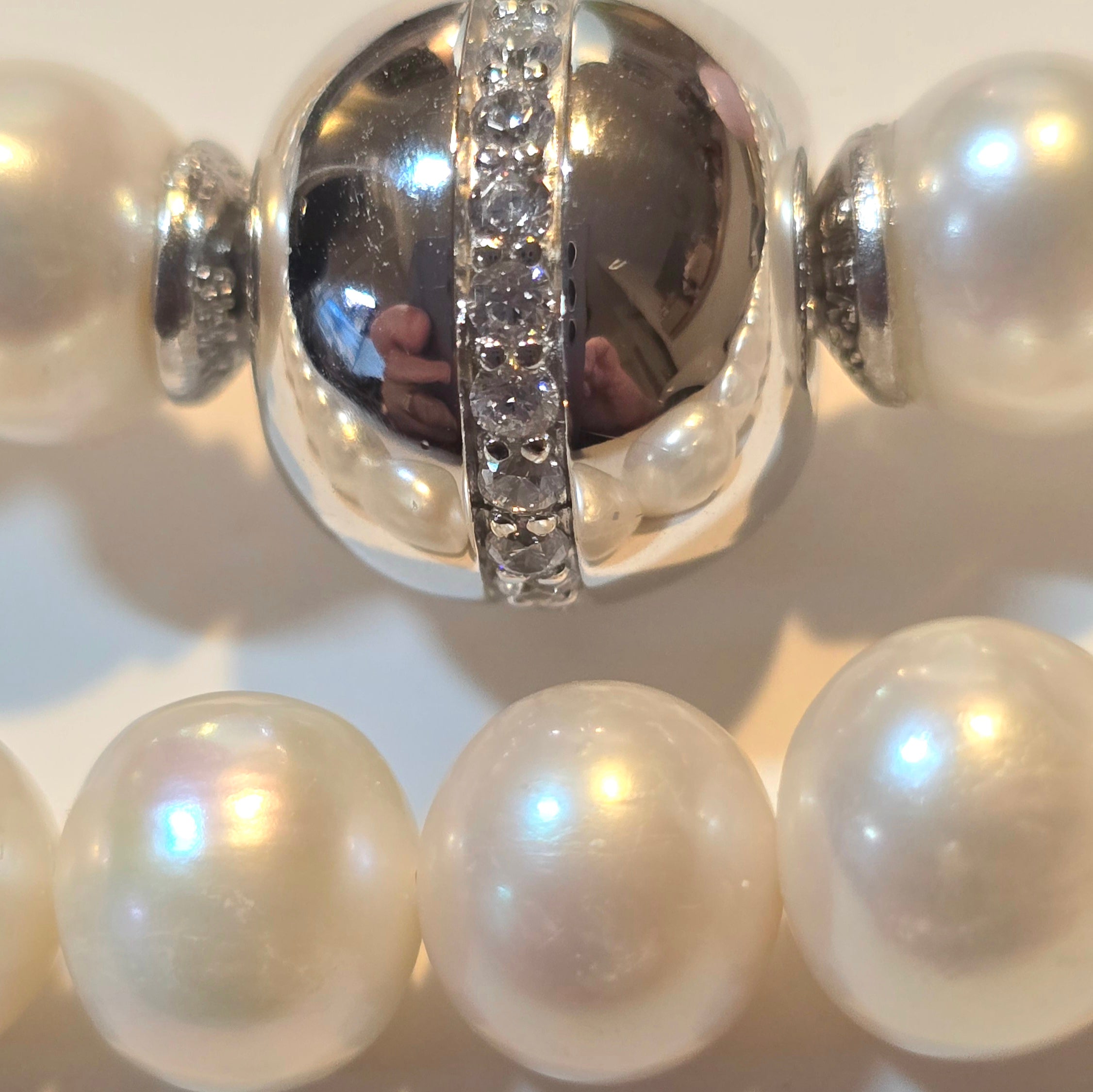 Damen Collier / Perla Prima / 925er Silber / Süßwasserperle + Zirkonia / Edel + feminin