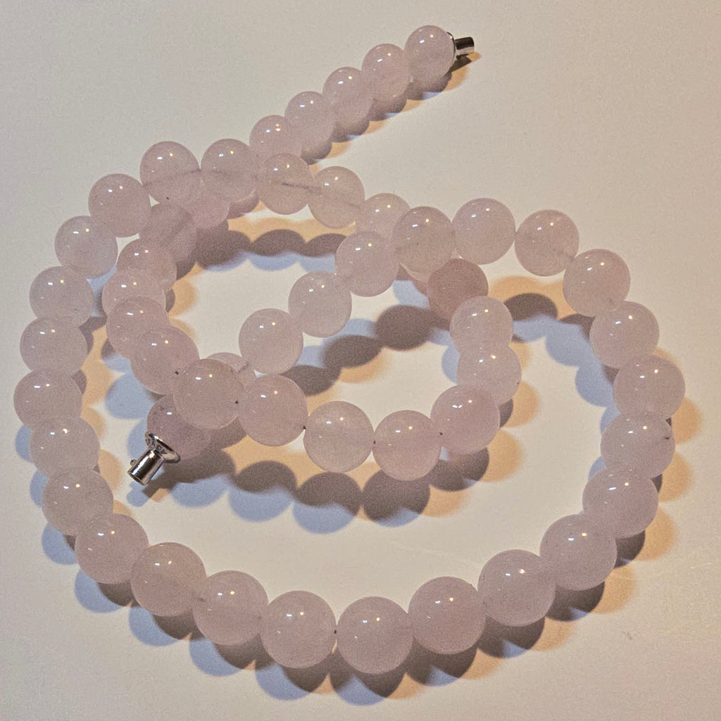 Damen Collier /  / 925er Silber / Rosenquarz / Klar + feminin